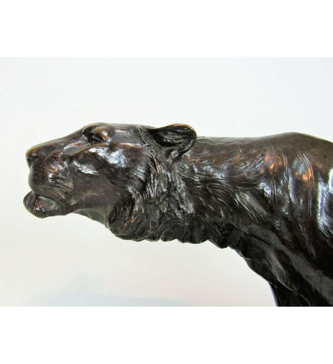 Georges Gardet - (1863-1939)+ Bronce fundido, Pantera al acecho en venta 3