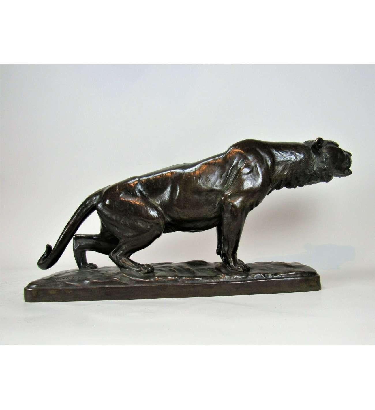 Georges Gardet - (1863-1939)+ Bronce fundido, Pantera al acecho en venta 5