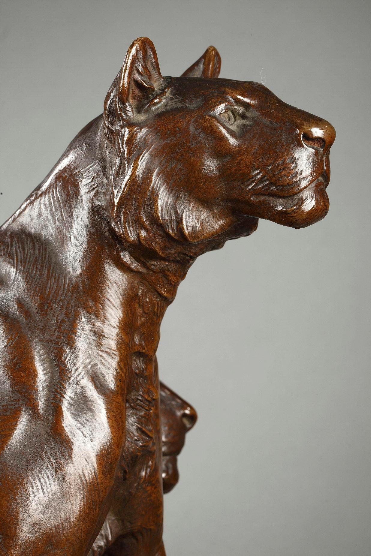Due giovani leoni - Sculpture di Georges Gardet