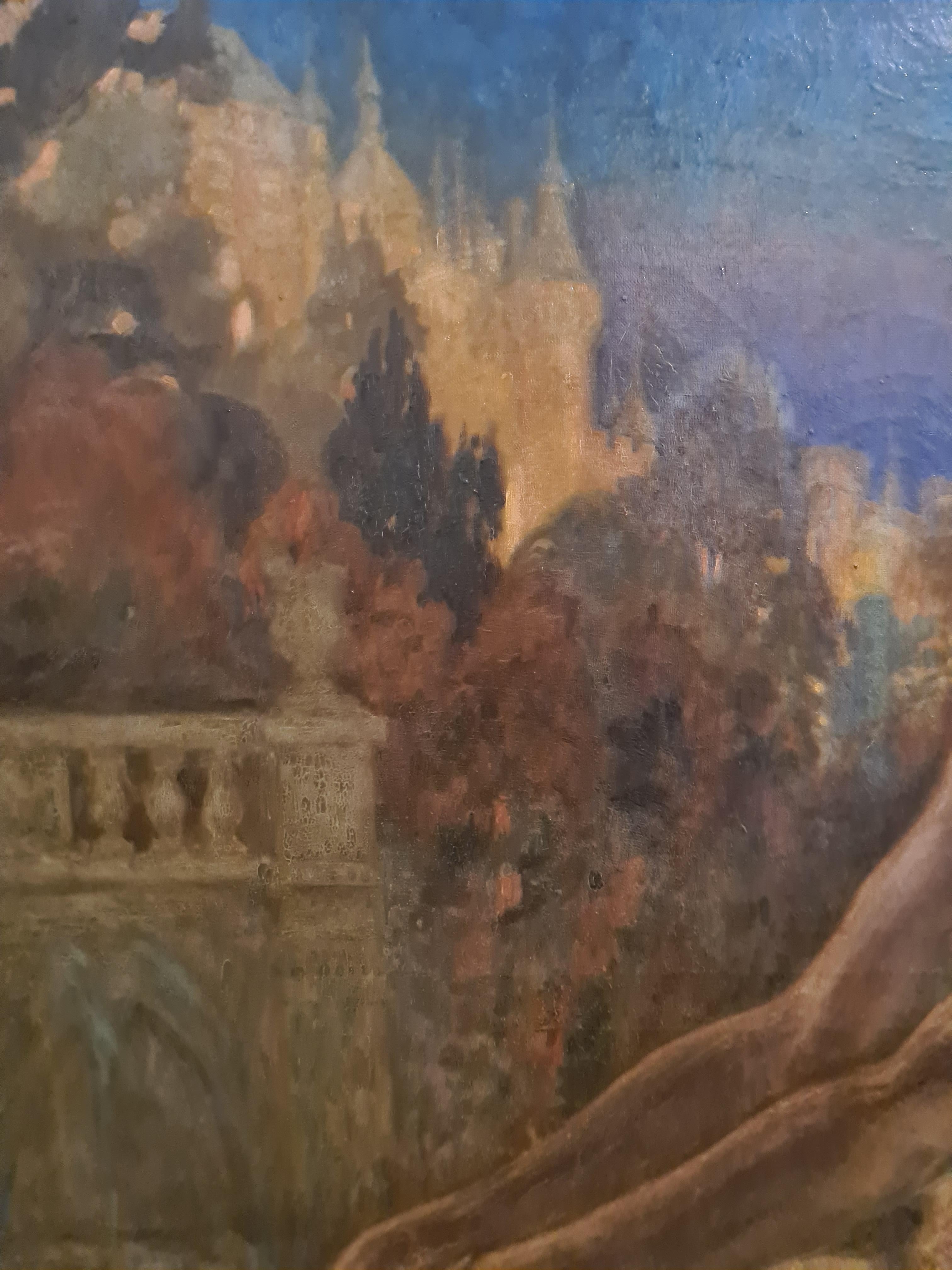 Großes französisches Gesellschaftsporträt, von Leumund, La Comtesse de Blacas, Château d'Ussé im Angebot 13