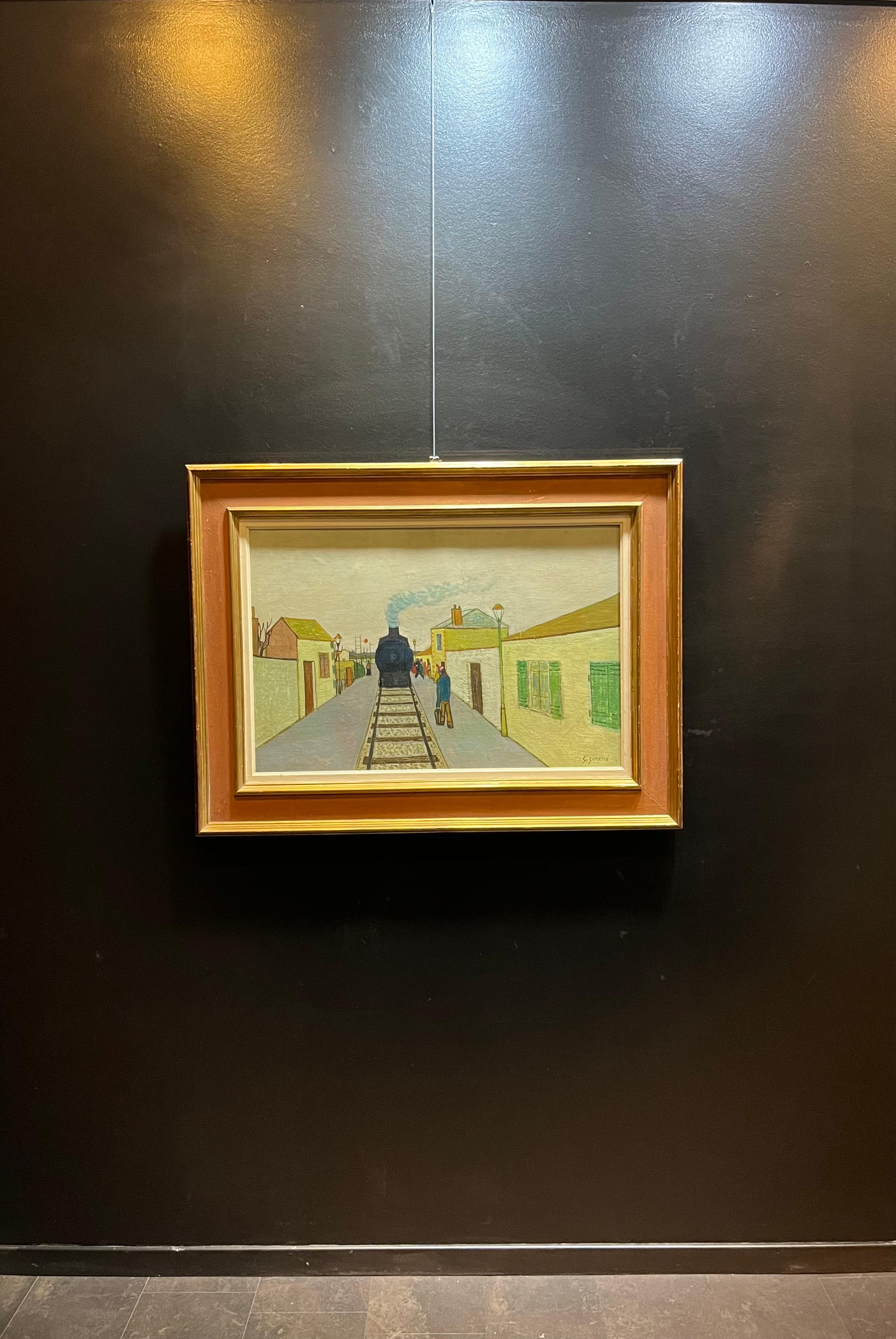 Ferrocarril de Georges Girard - Óleo sobre lienzo 54x81cm en venta 6