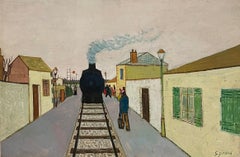 Railway by Georges Girard - Oil on canvas 54x81cm