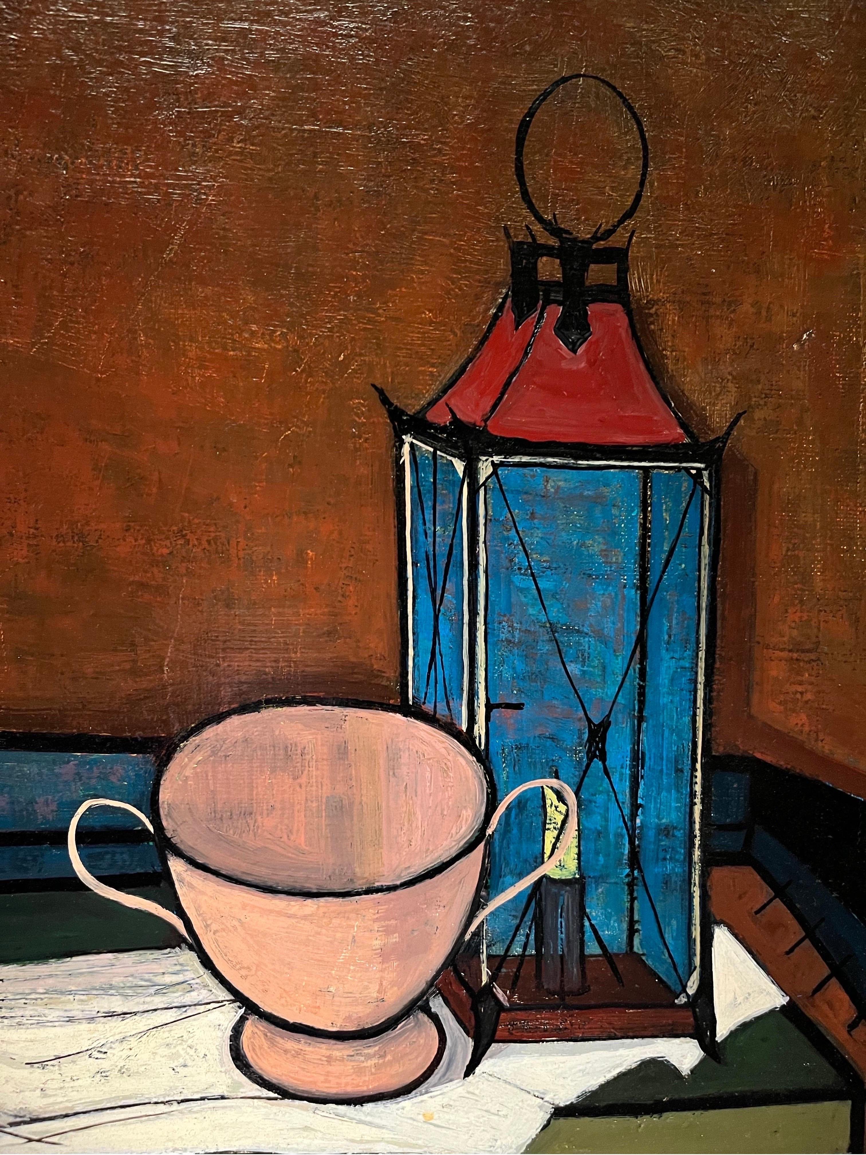 Natura morta con mandolino di Georges Girard - Olio su tela 54x81cm in vendita 5