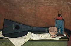 Stillleben mit Mandolin von Georges Girard - Öl auf Leinwand 54x81cm