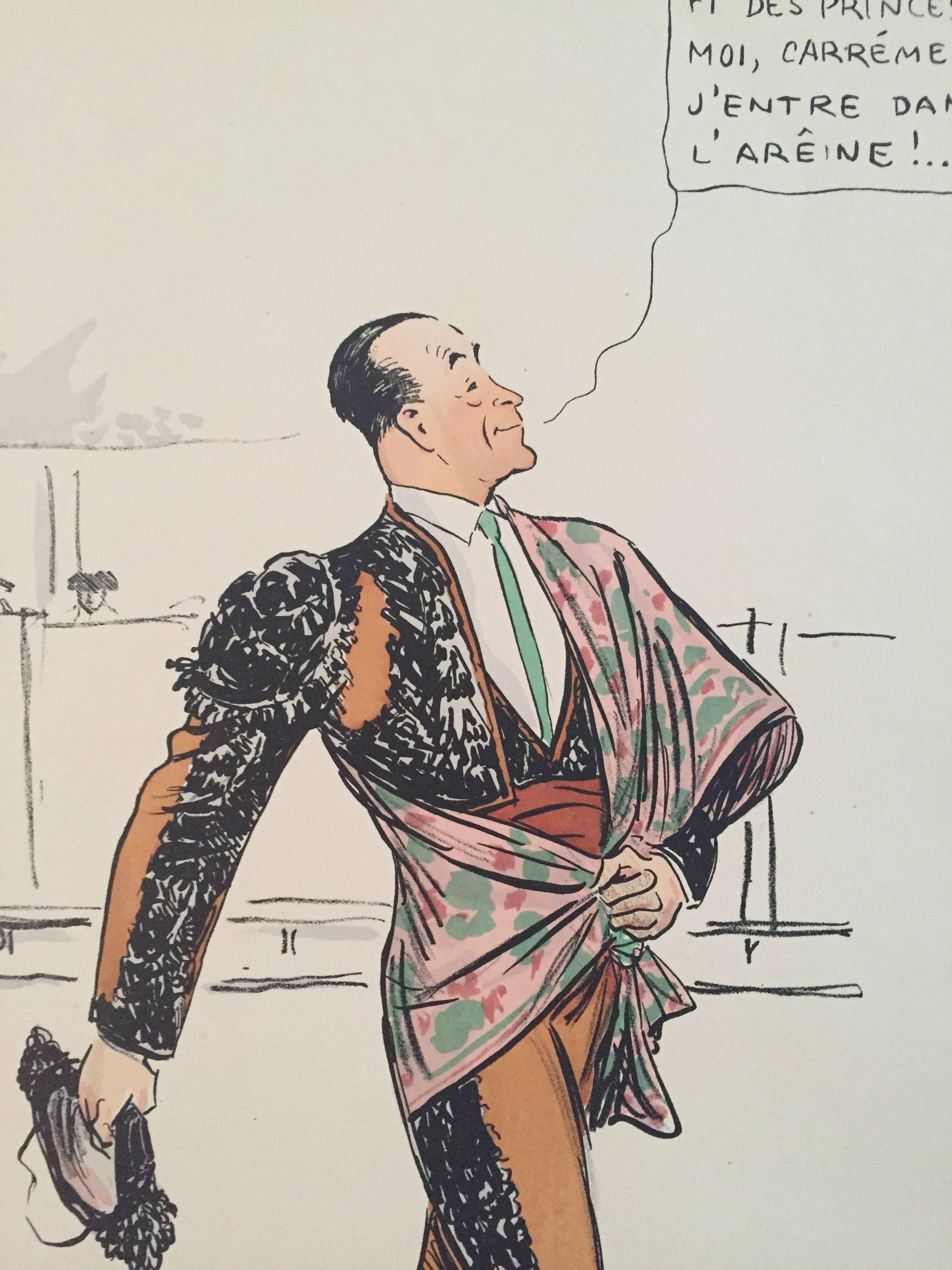 Seltene Vintage Art Deco „Weiße Böden“ „White Bottoms“  Lithographie Pochoir – Print von Georges Goursat