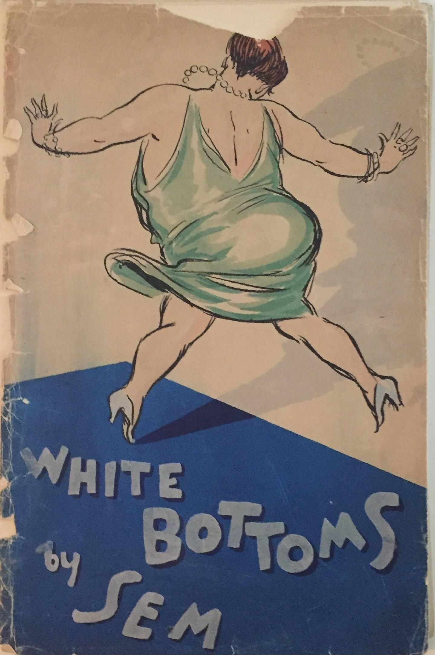 Seltene Vintage Art Deco „Weiße Böden“ „White Bottoms“  Lithographie Pochoir (Beige), Figurative Print, von Georges Goursat
