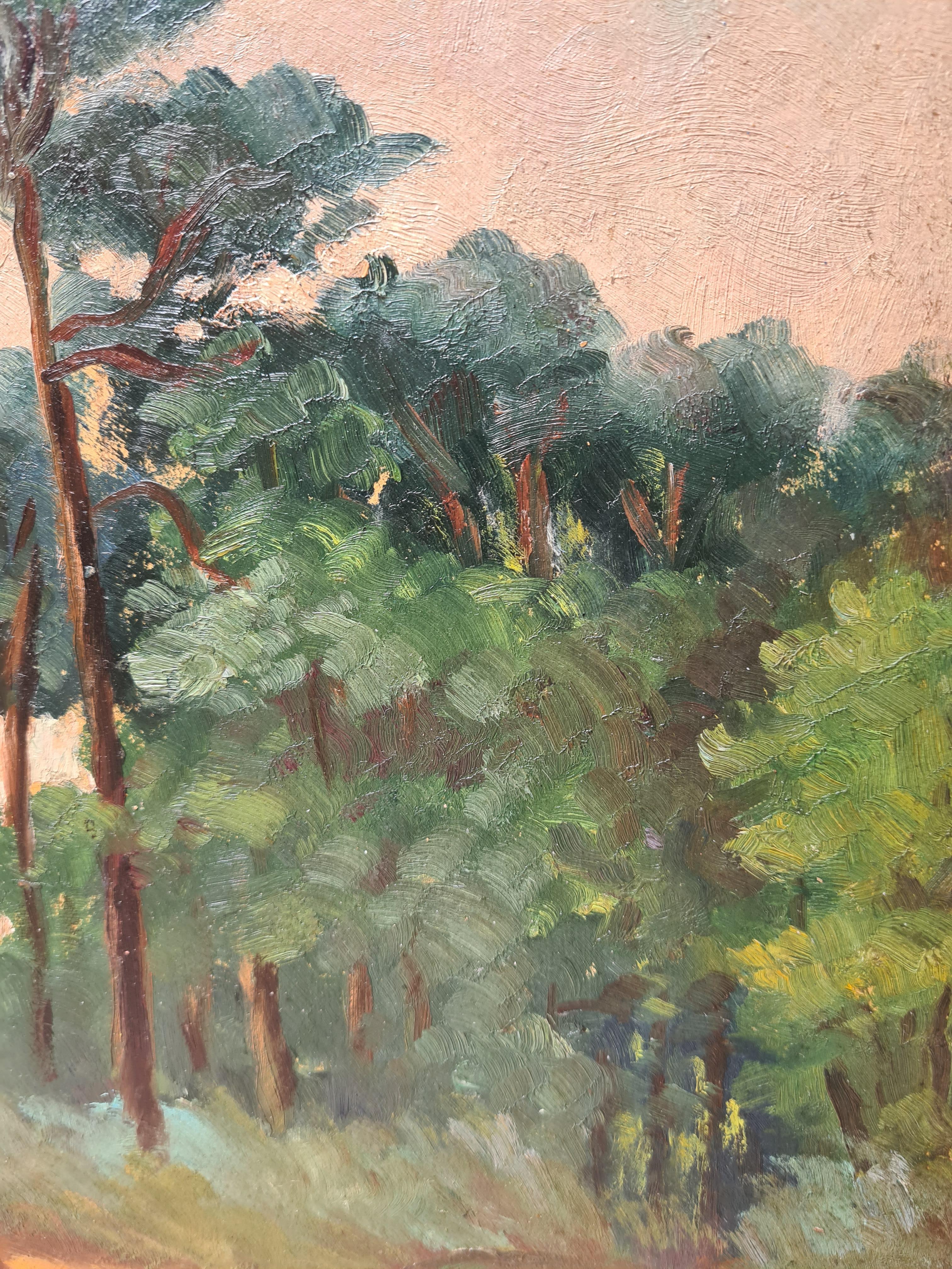 Impressionist Barbizon School Landscape, Children at Play, Mont-de-l'Enclus 2