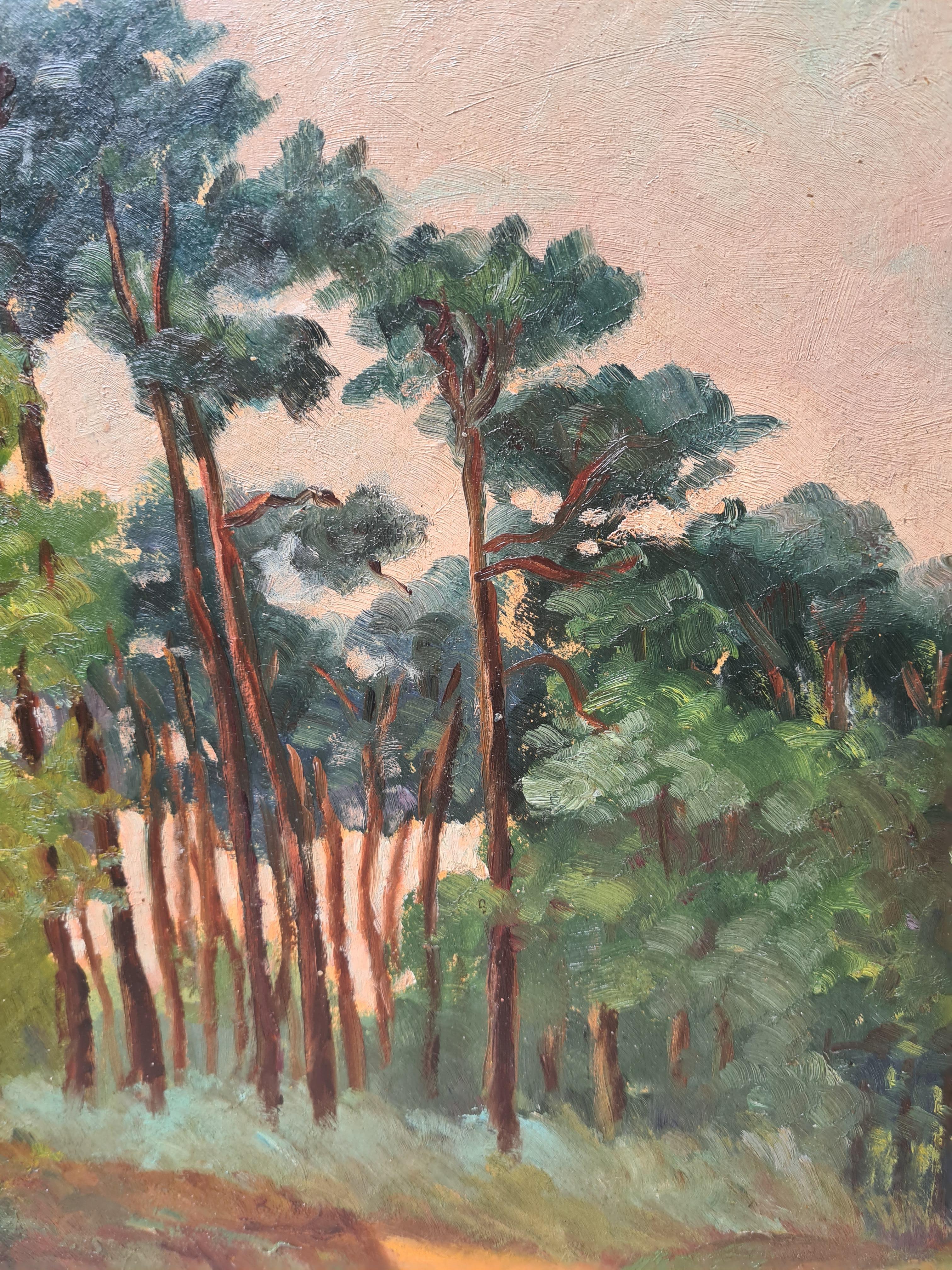 Impressionist Barbizon School Landscape, Children at Play, Mont-de-l'Enclus 4