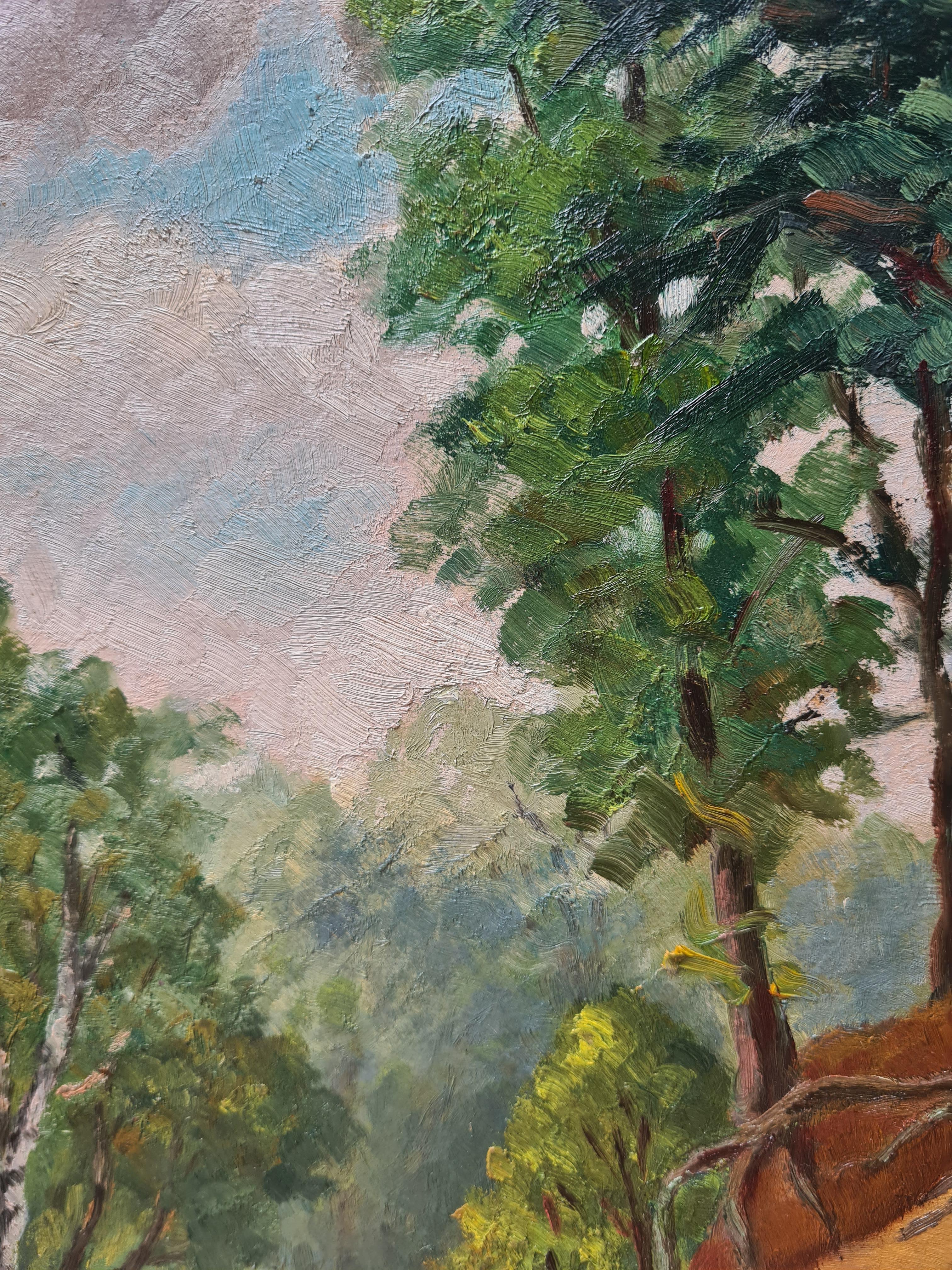 French Impressionist Barbizon School Landscape, Forest at Mont-de-l'Enclus 2
