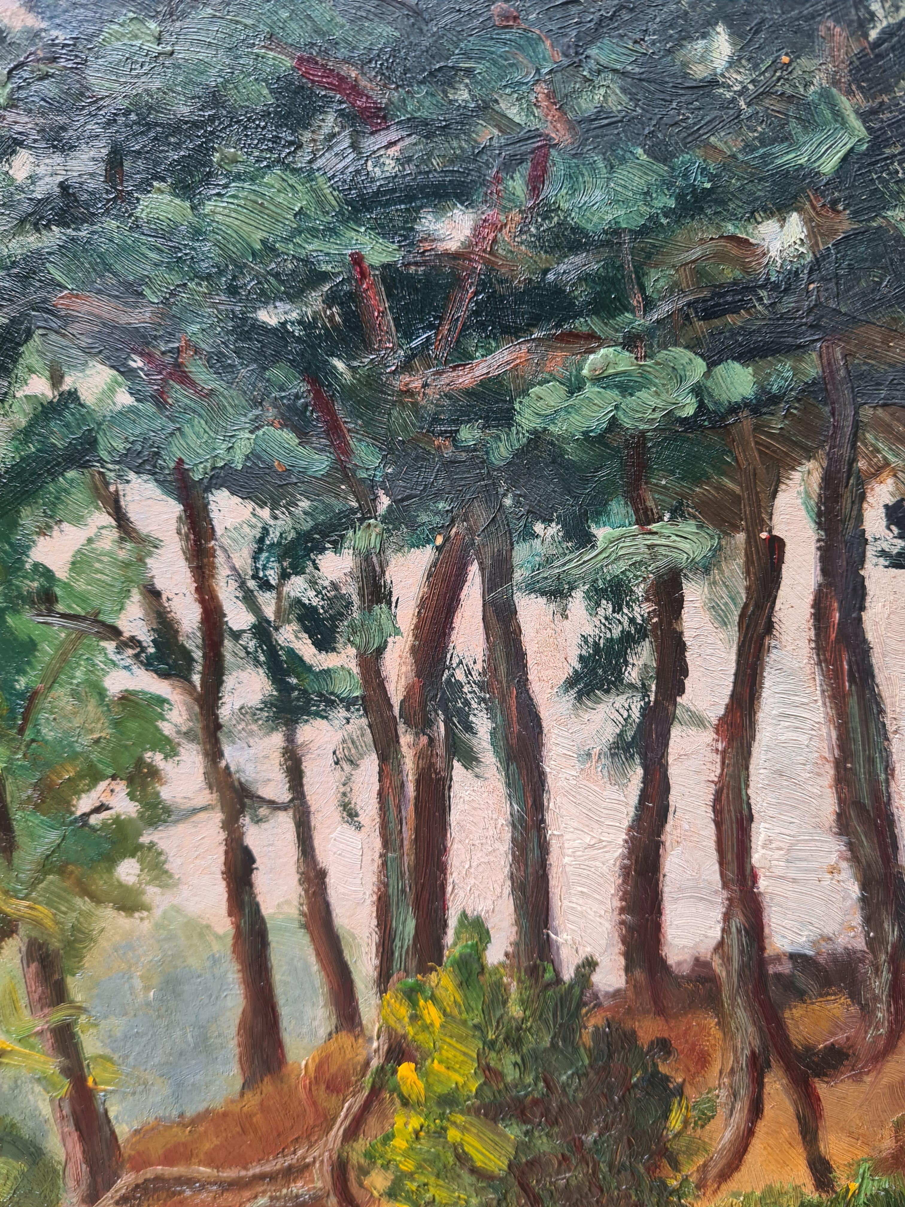 French Impressionist Barbizon School Landscape, Forest at Mont-de-l'Enclus For Sale 2