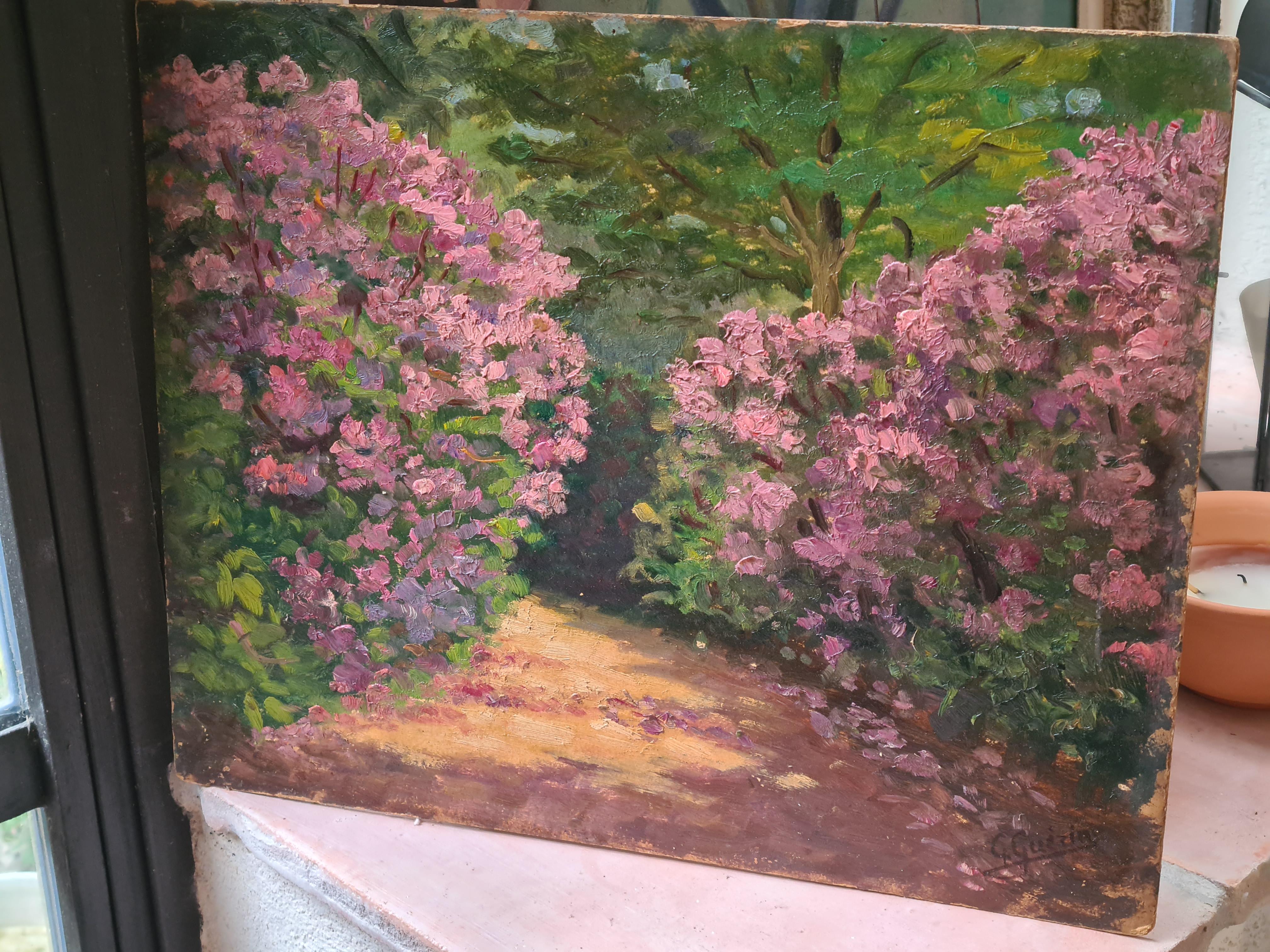 Paysage impressionniste de l'école de Barbizon, les Azaleas 4