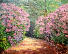 Paysage impressionniste de l'école de Barbizon, les Azaleas