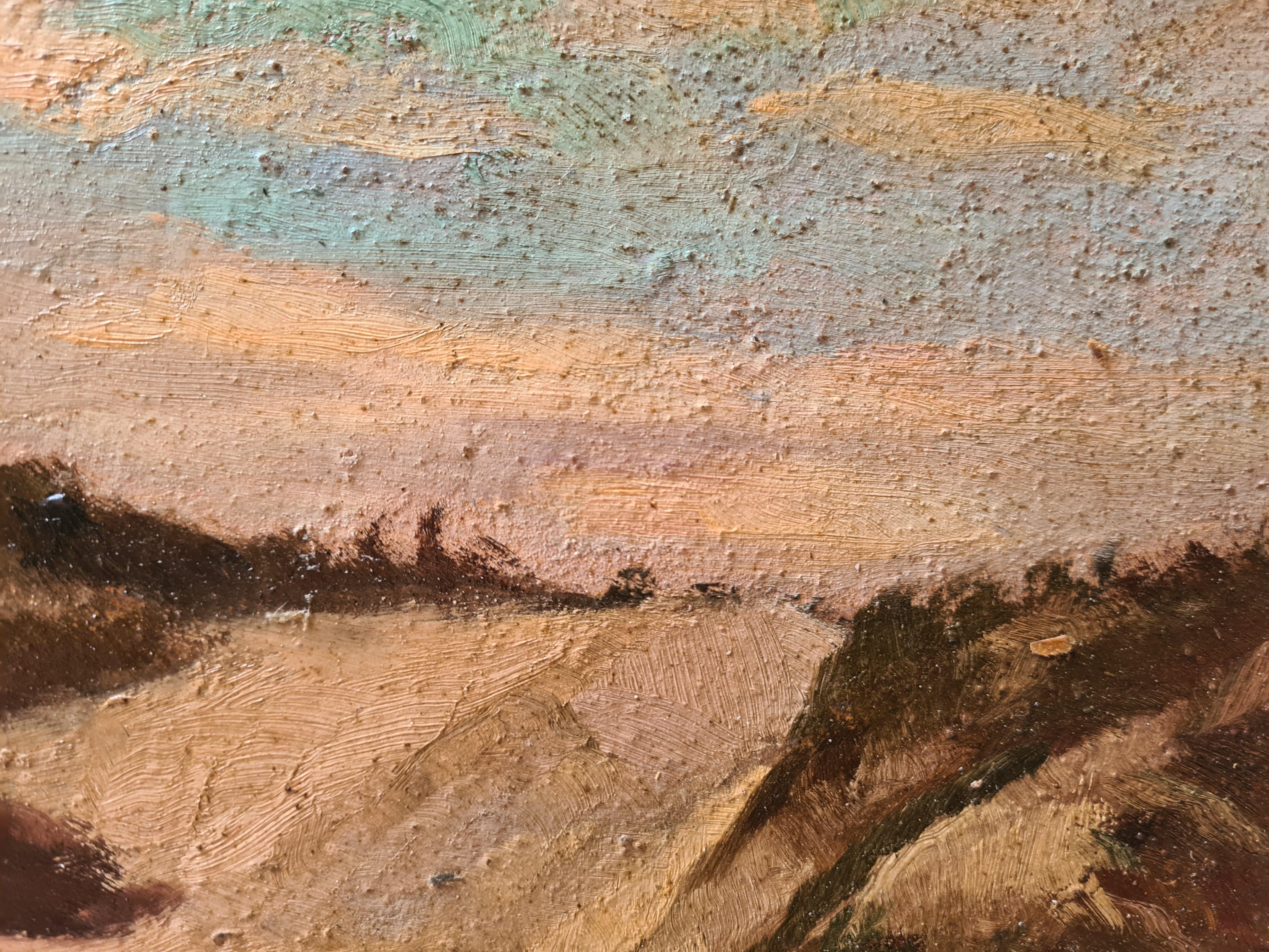 Paesaggio a olio impressionista della Scuola di Barbizon, Dune a Paris Plage, Le Touquet. in vendita 1