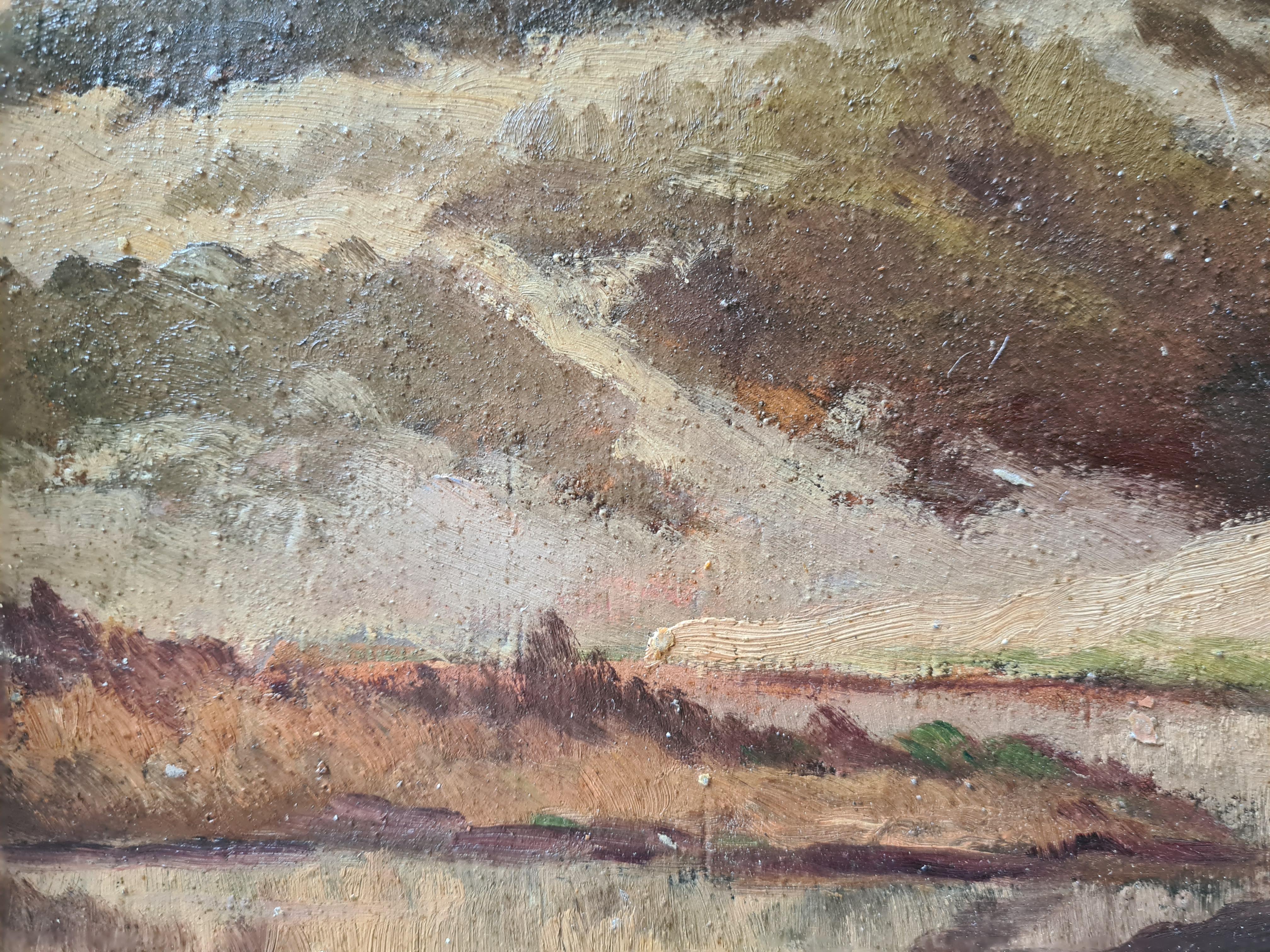 Paesaggio a olio impressionista della Scuola di Barbizon, Dune a Paris Plage, Le Touquet. in vendita 2