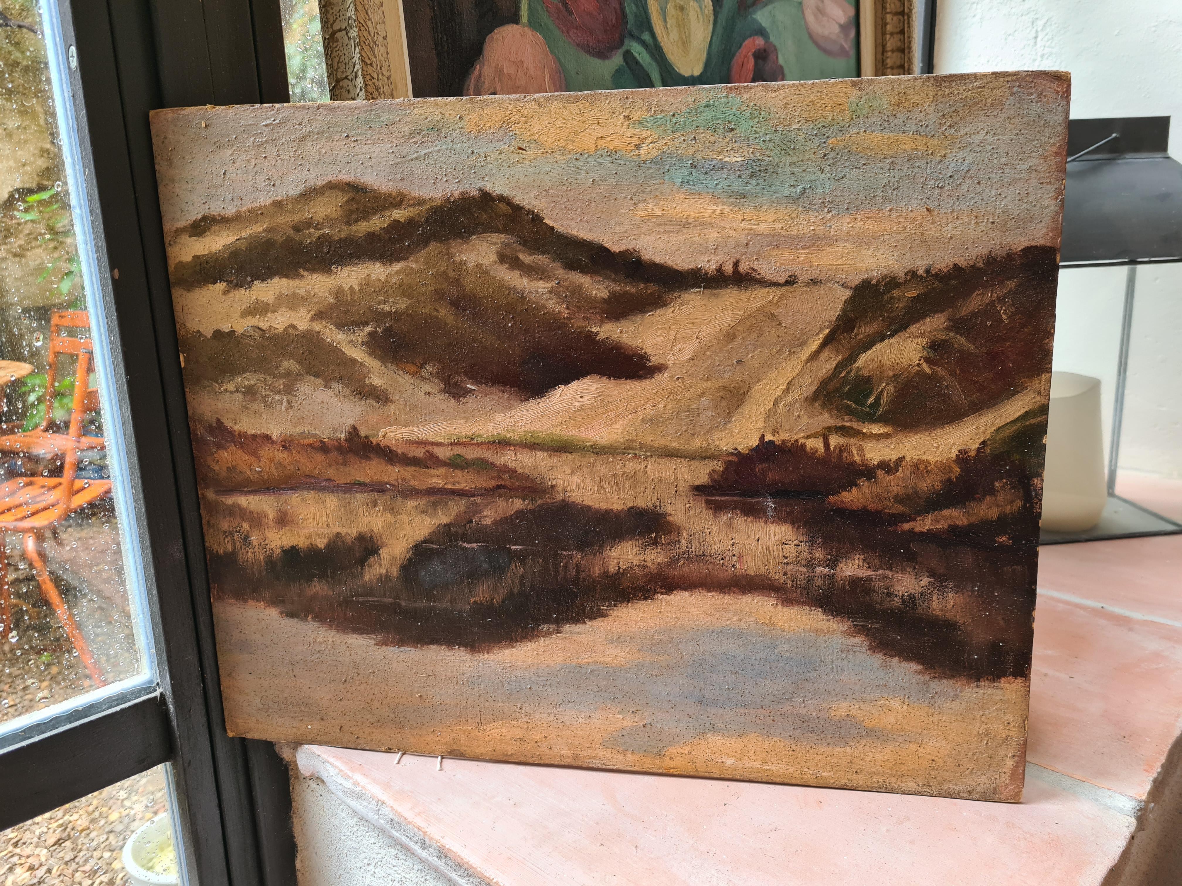 Paesaggio a olio impressionista della Scuola di Barbizon, Dune a Paris Plage, Le Touquet. in vendita 4