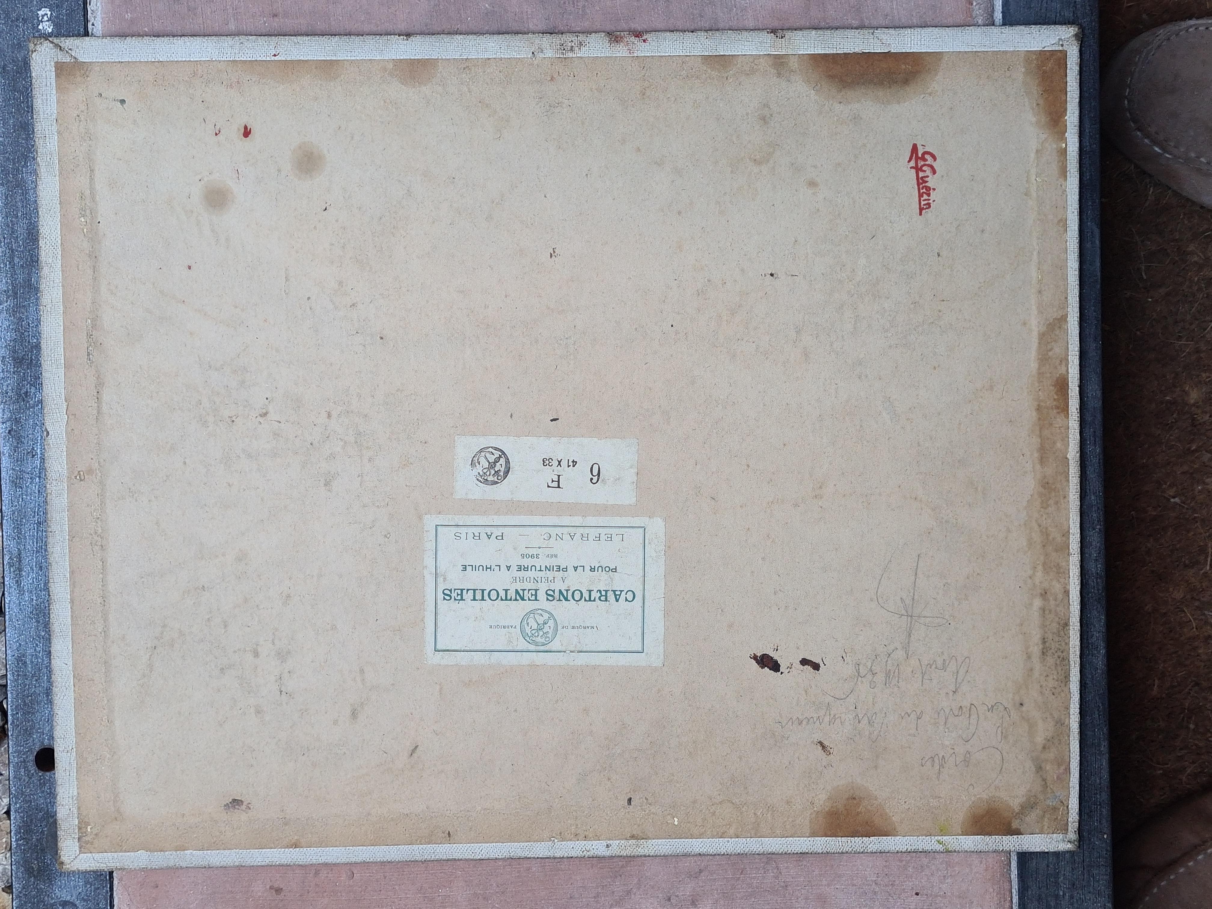 Óleo sobre tabla de la escuela impresionista de Barbizon, Cordes, La Porte du Vainqueur 1