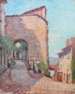Impressionist Barbizon School Oil on Board, Cordes, La Porte du Vainqueur