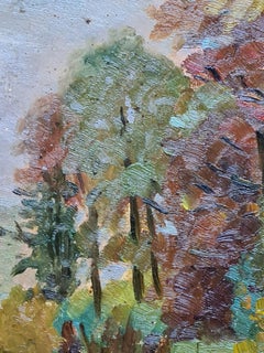 Paysage impressionniste français de l'école de Barbizon, Gloire d'automne et Azeleas