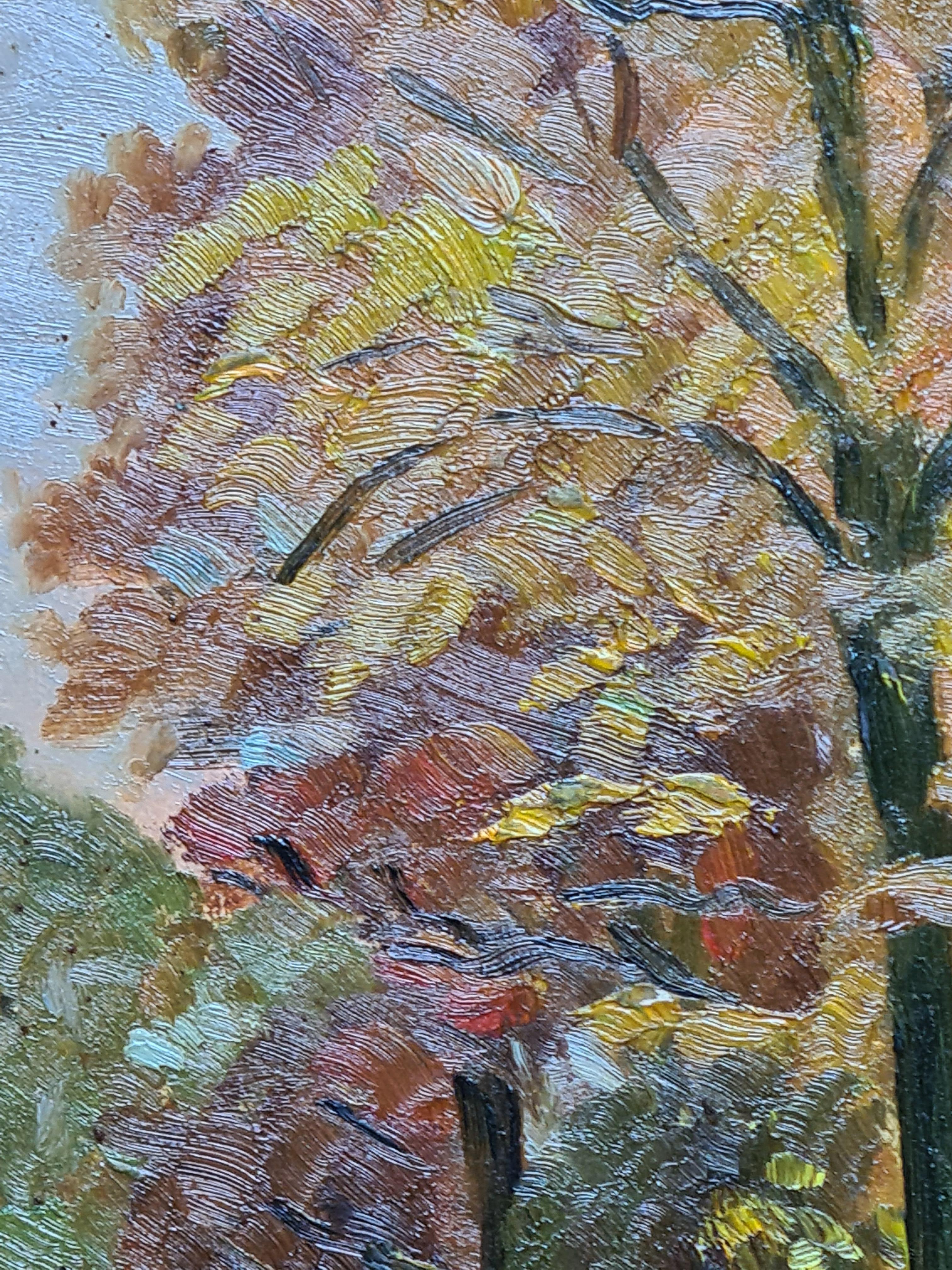 Paysage impressionniste français de l'école de Barbizon, Gloire d'automne et Azeleas en vente 3