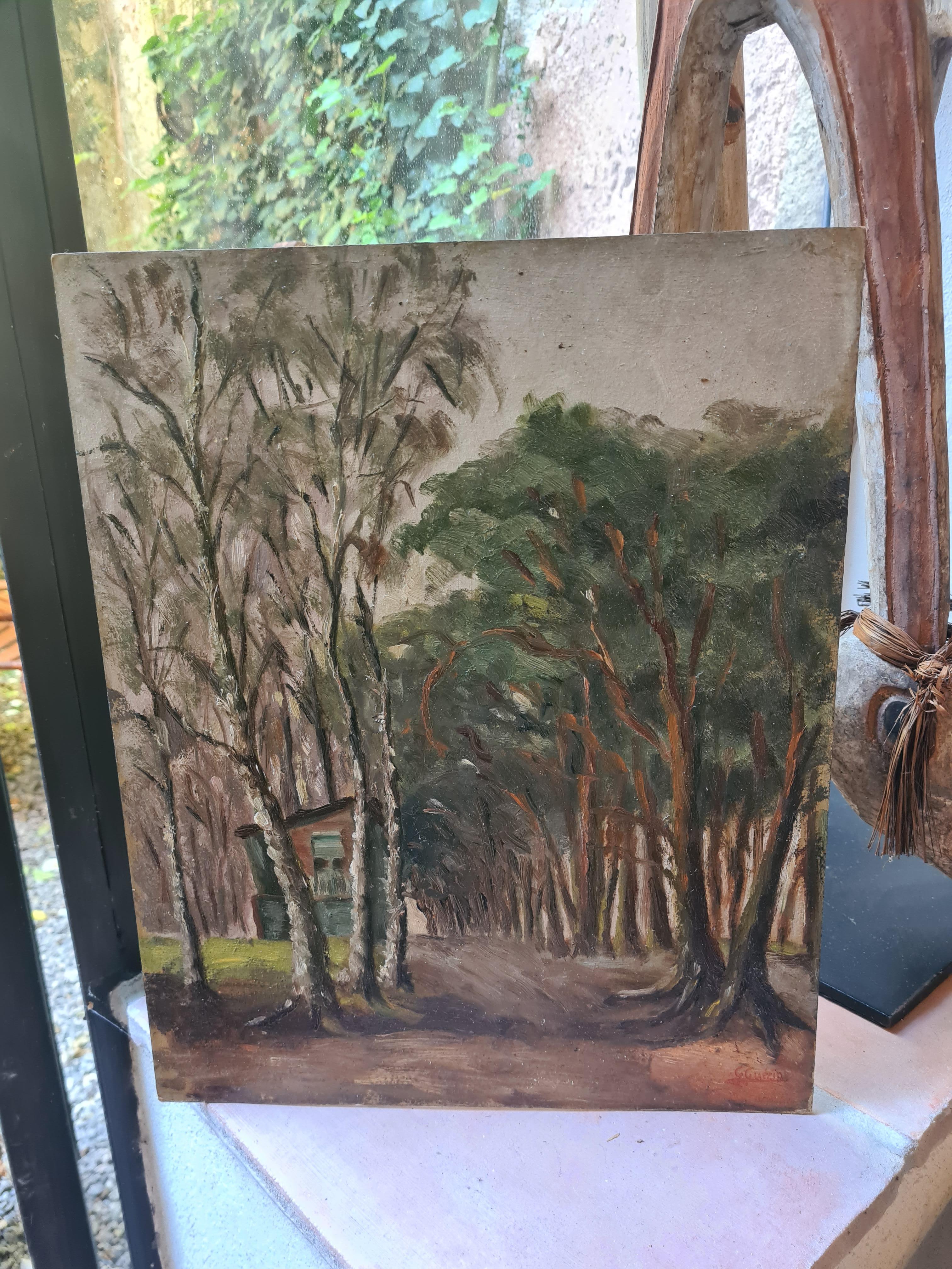 French Impressionist Barbizon School Landscape, The Cottage in the Forest 5