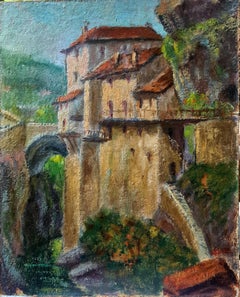 French Impressionist Barbizon School Landscape, The Gorge Chateau