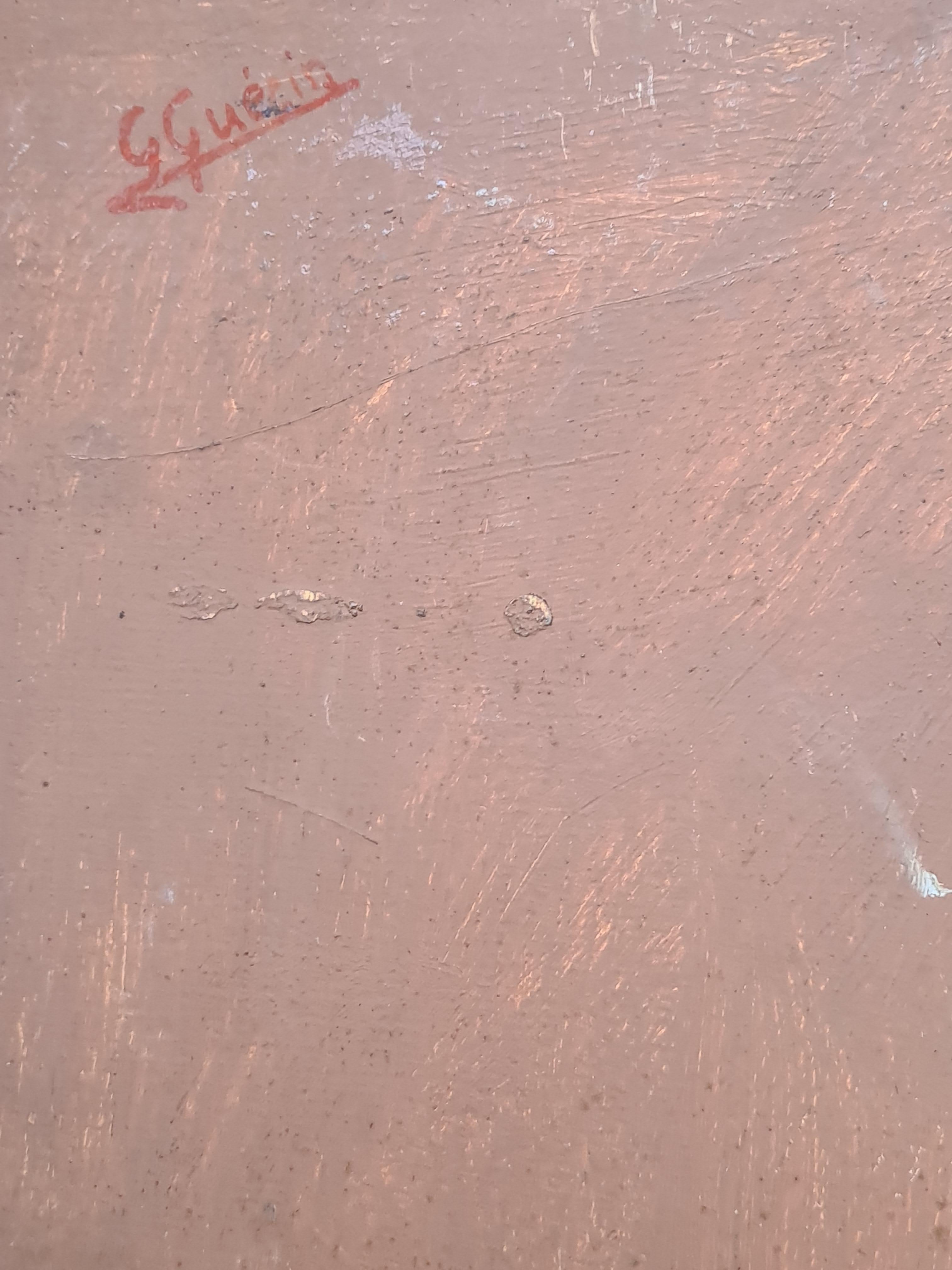 Paisaje impresionista al óleo sobre tabla de la Escuela de Barbizon, Las 