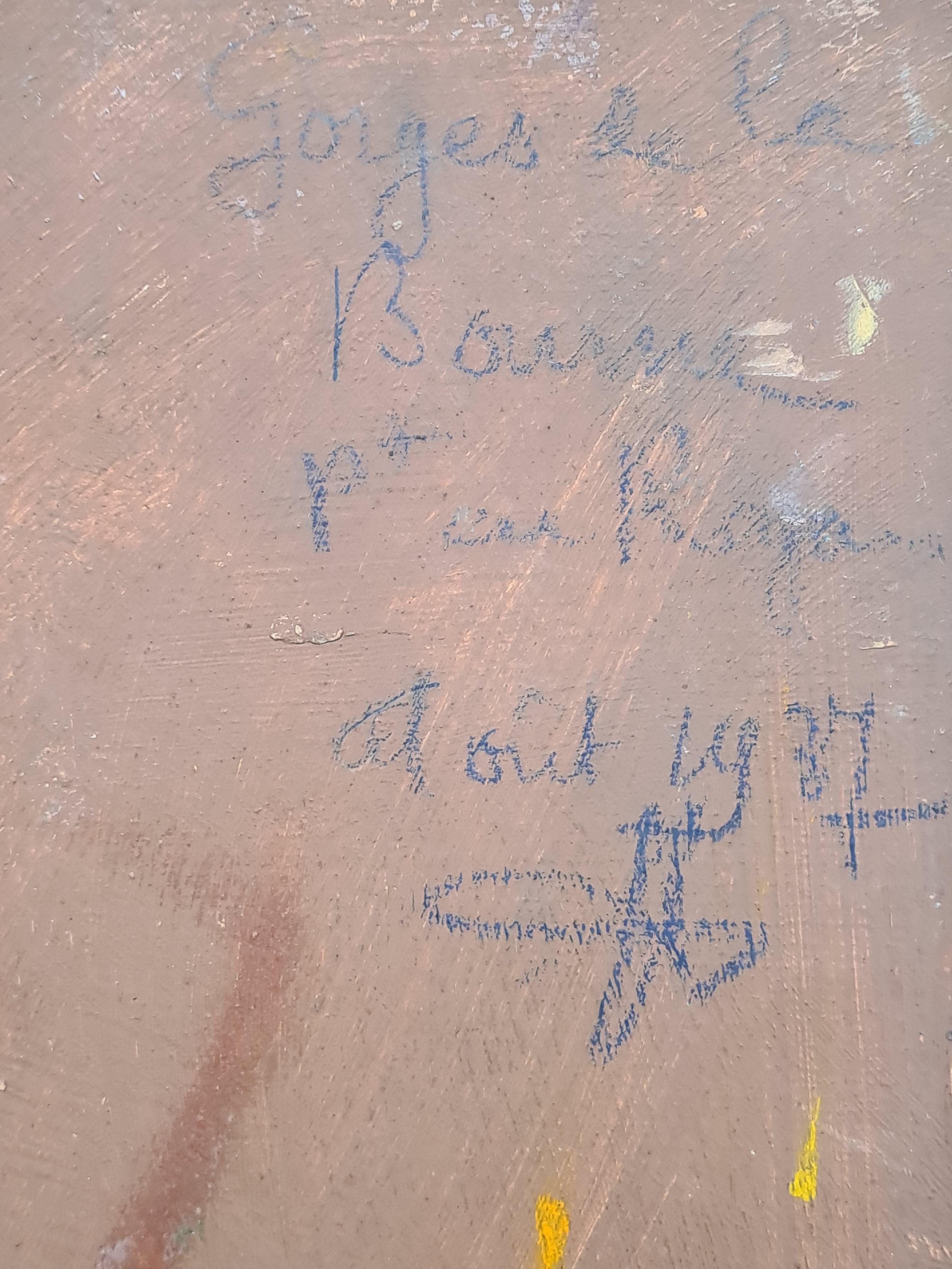 Paisaje impresionista al óleo sobre tabla de la Escuela de Barbizon, Las 