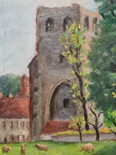 French Impressionist Barbizon School Landscape, Where Sheep Safely Graze