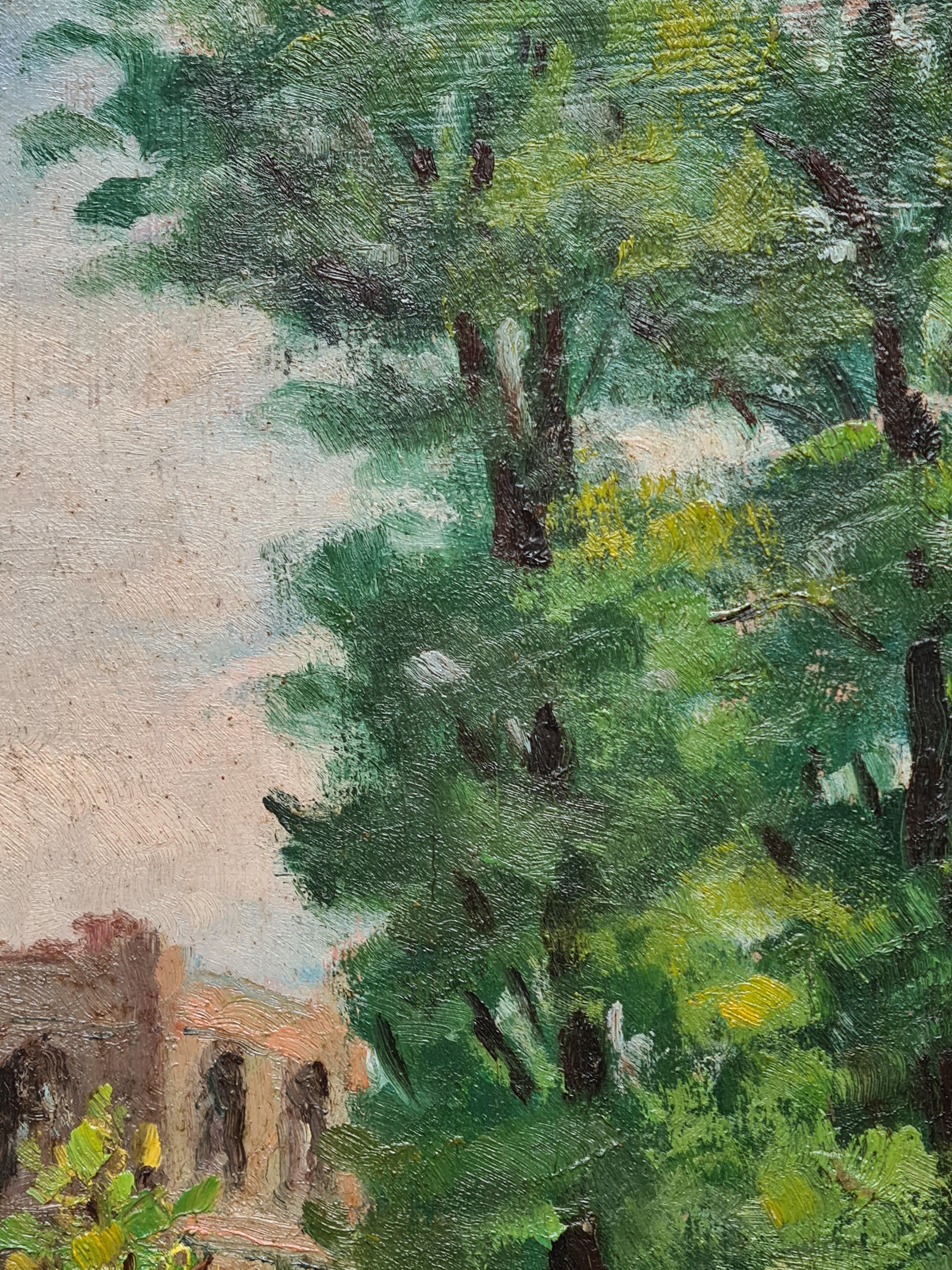 French Impressionist Barbizon School Landscape, Where Sheep Safely Graze For Sale 3