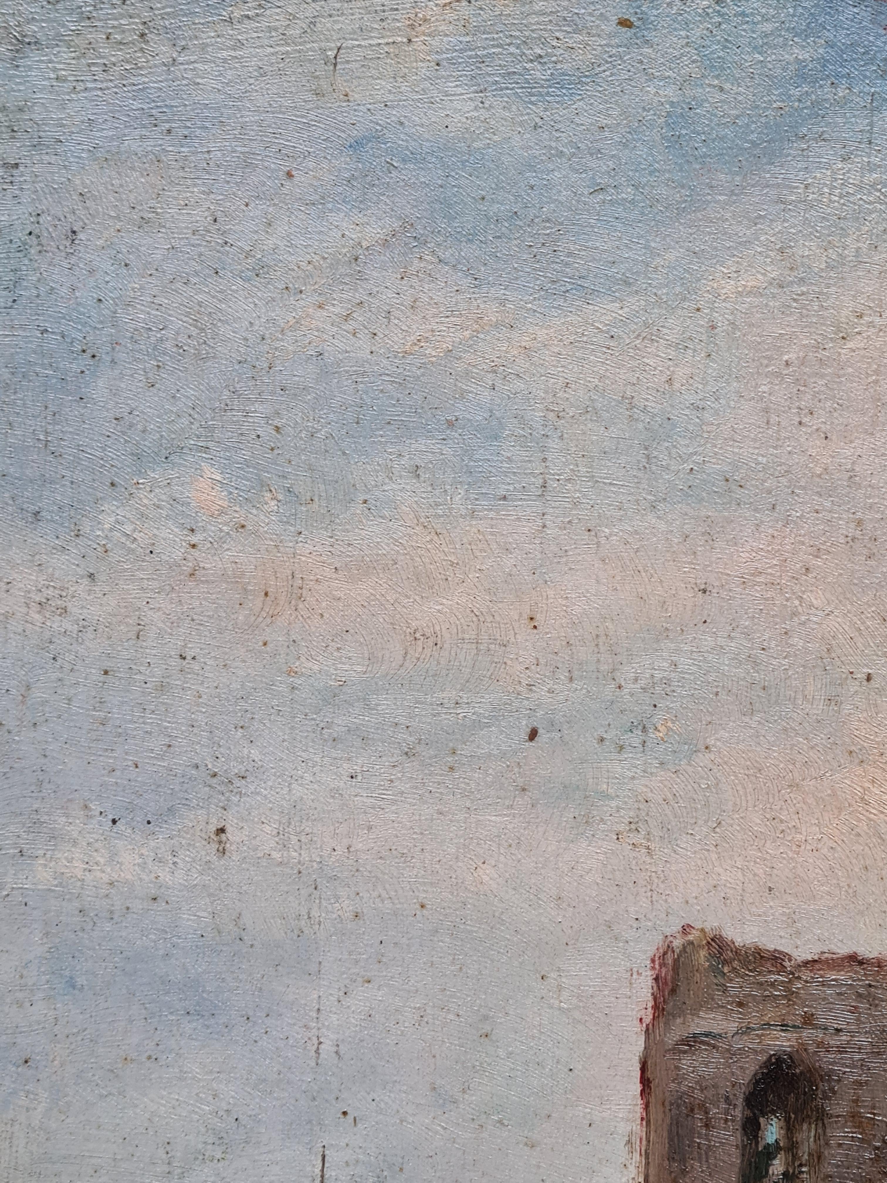 French Impressionist Barbizon School Landscape, Where Sheep Safely Graze For Sale 4