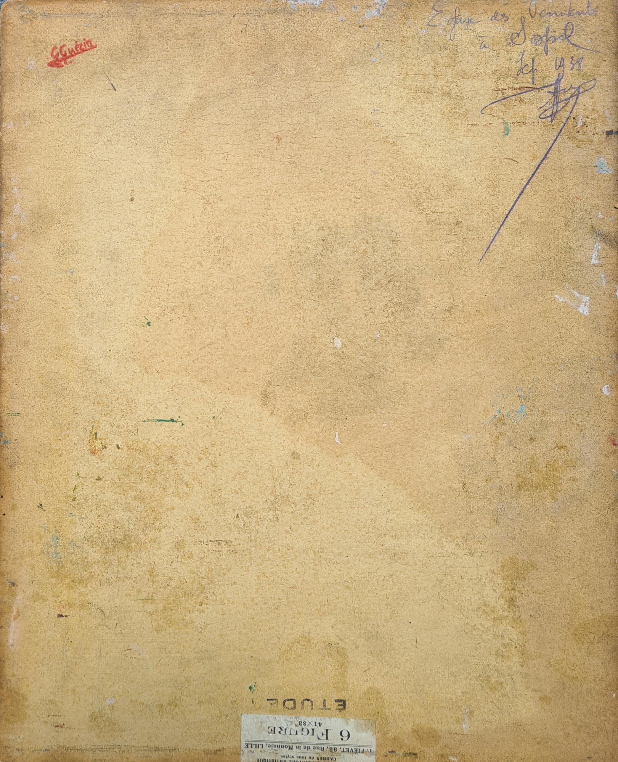 Olio impressionista su tavola, l'Eglise des Penitents, Sospel, Sud della Francia 10