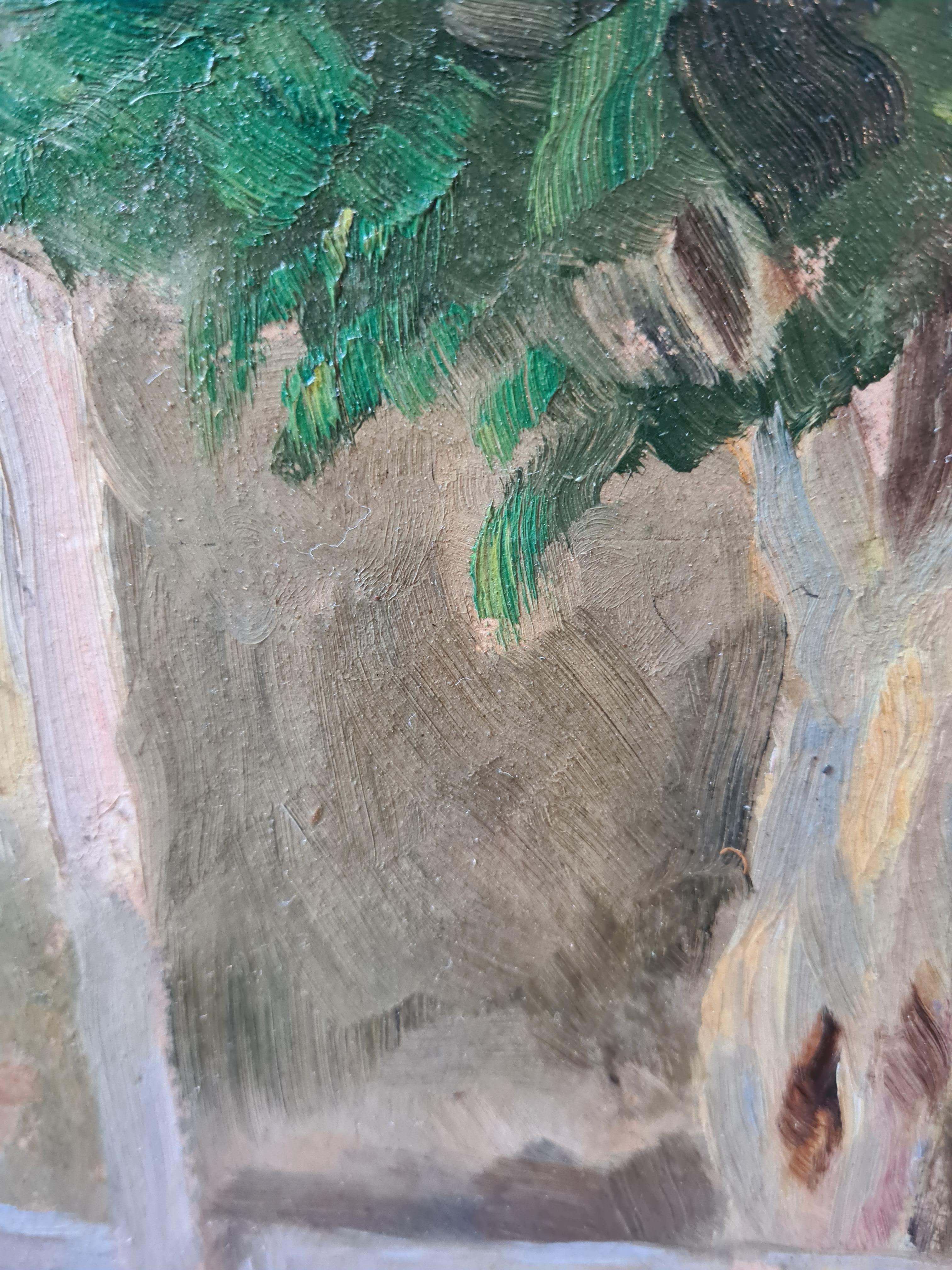 Olio impressionista su tavola, l'Eglise des Penitents, Sospel, Sud della Francia 5