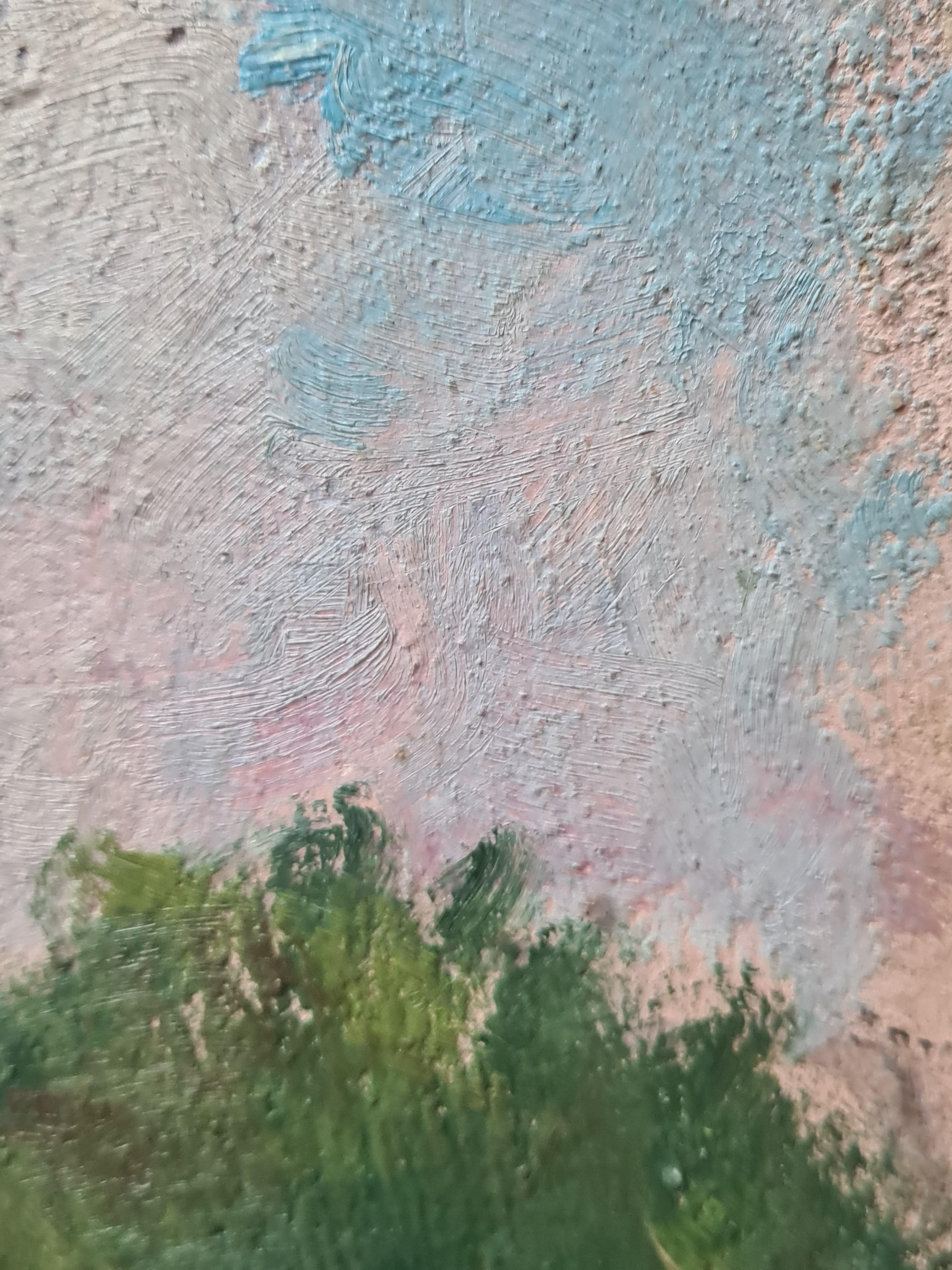 Veduta impressionista di Parigi, la Chiesa di St. Pierre, Montmartre. Olio su tavola. 2