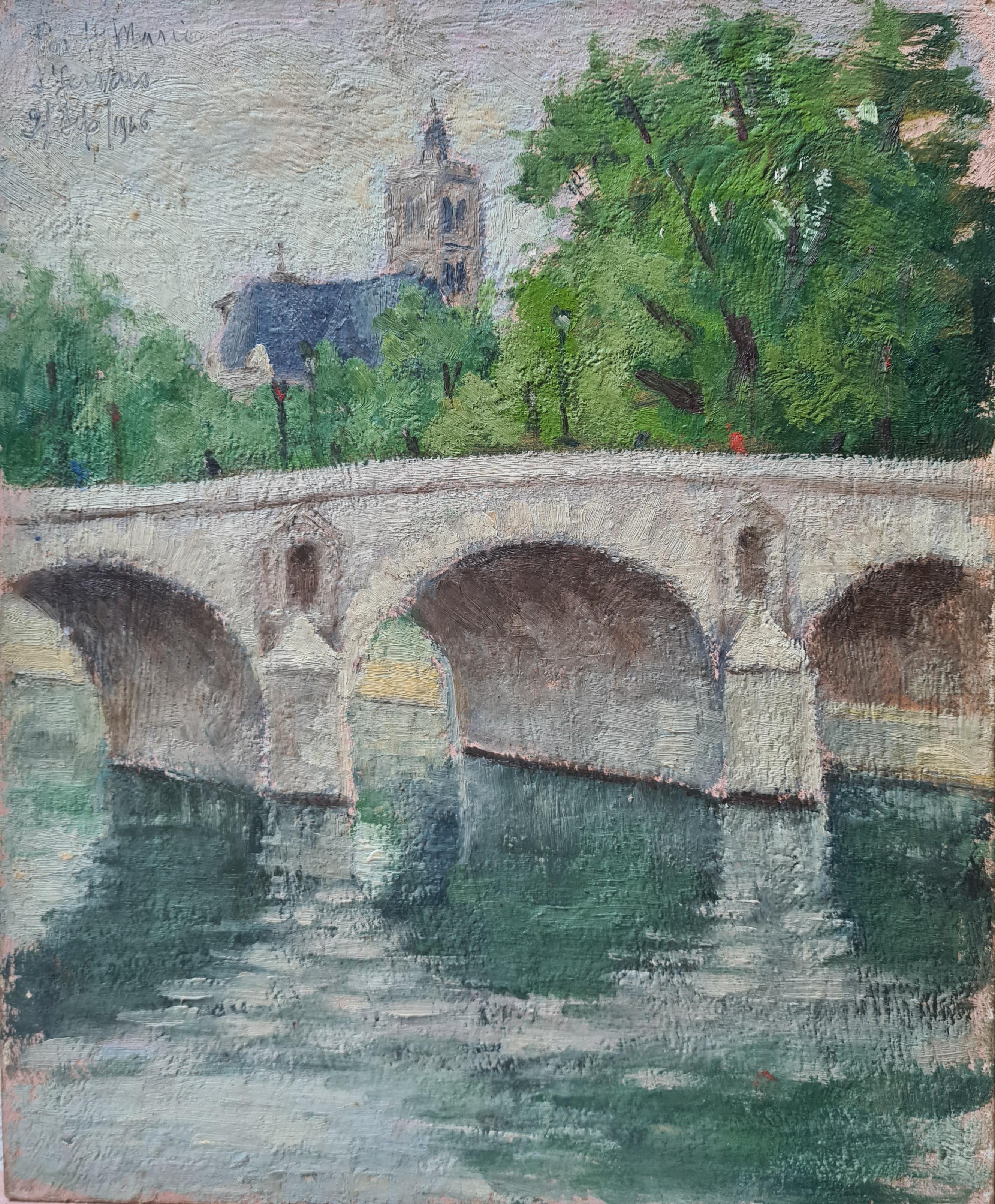 Veduta impressionista di Parigi, la Chiesa di St. Pierre, Montmartre. Olio su tavola. 4