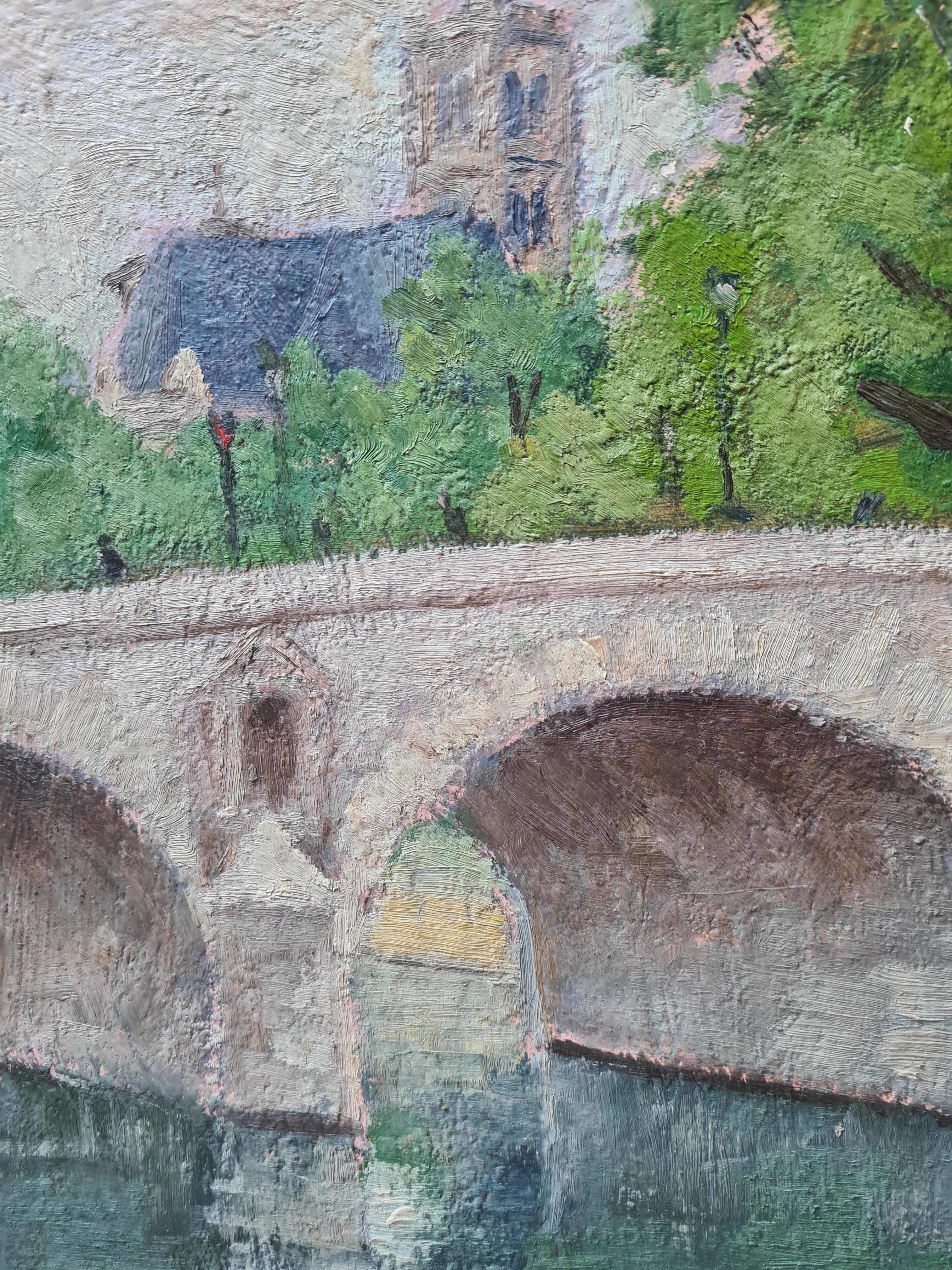 Veduta impressionista di Parigi, il Pont Marie, la chiesa di St Gervais e la Senna 1