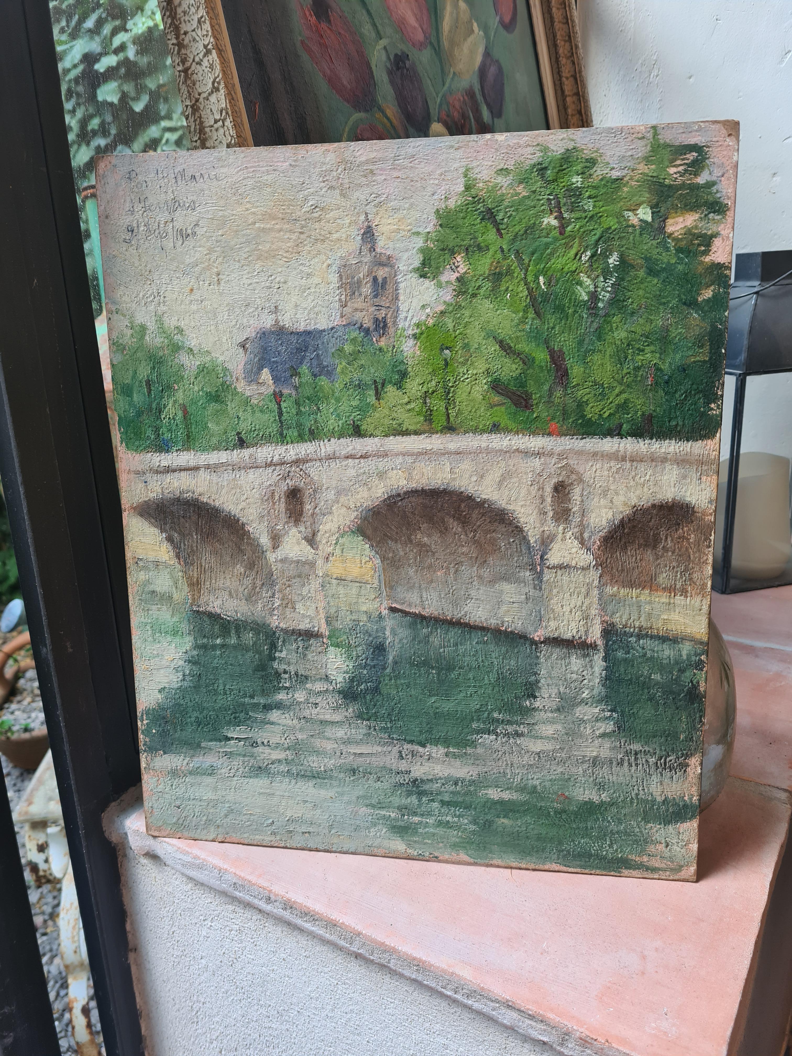 Veduta impressionista di Parigi, il Pont Marie, la chiesa di St Gervais e la Senna 2