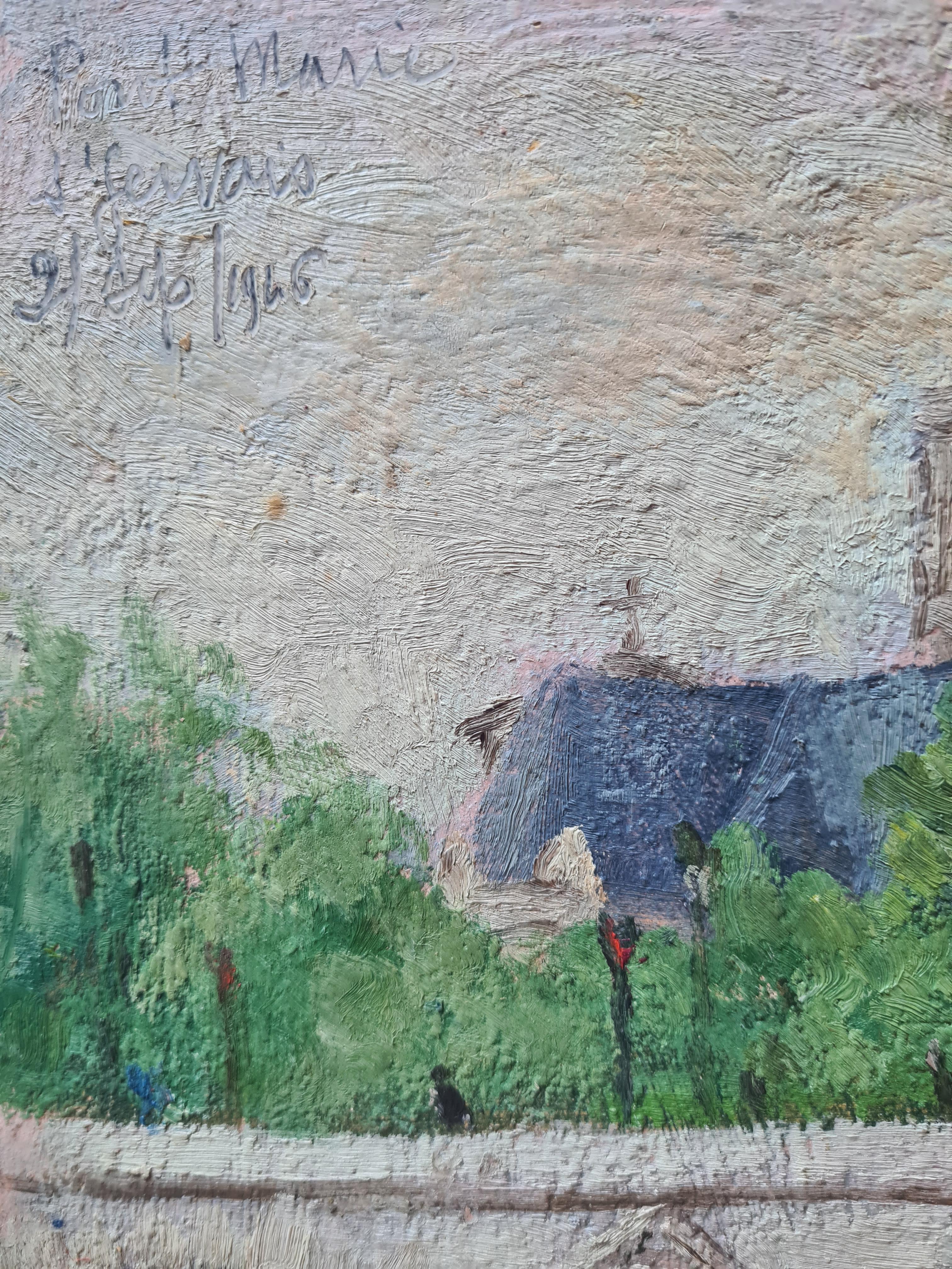 Veduta impressionista di Parigi, il Pont Marie, la chiesa di St Gervais e la Senna 3
