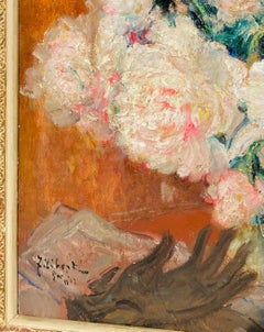 19th century style French Post Impressionist painting - Flowers Monet