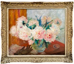 19th century style French Post Impressionist painting - Flowers Monet