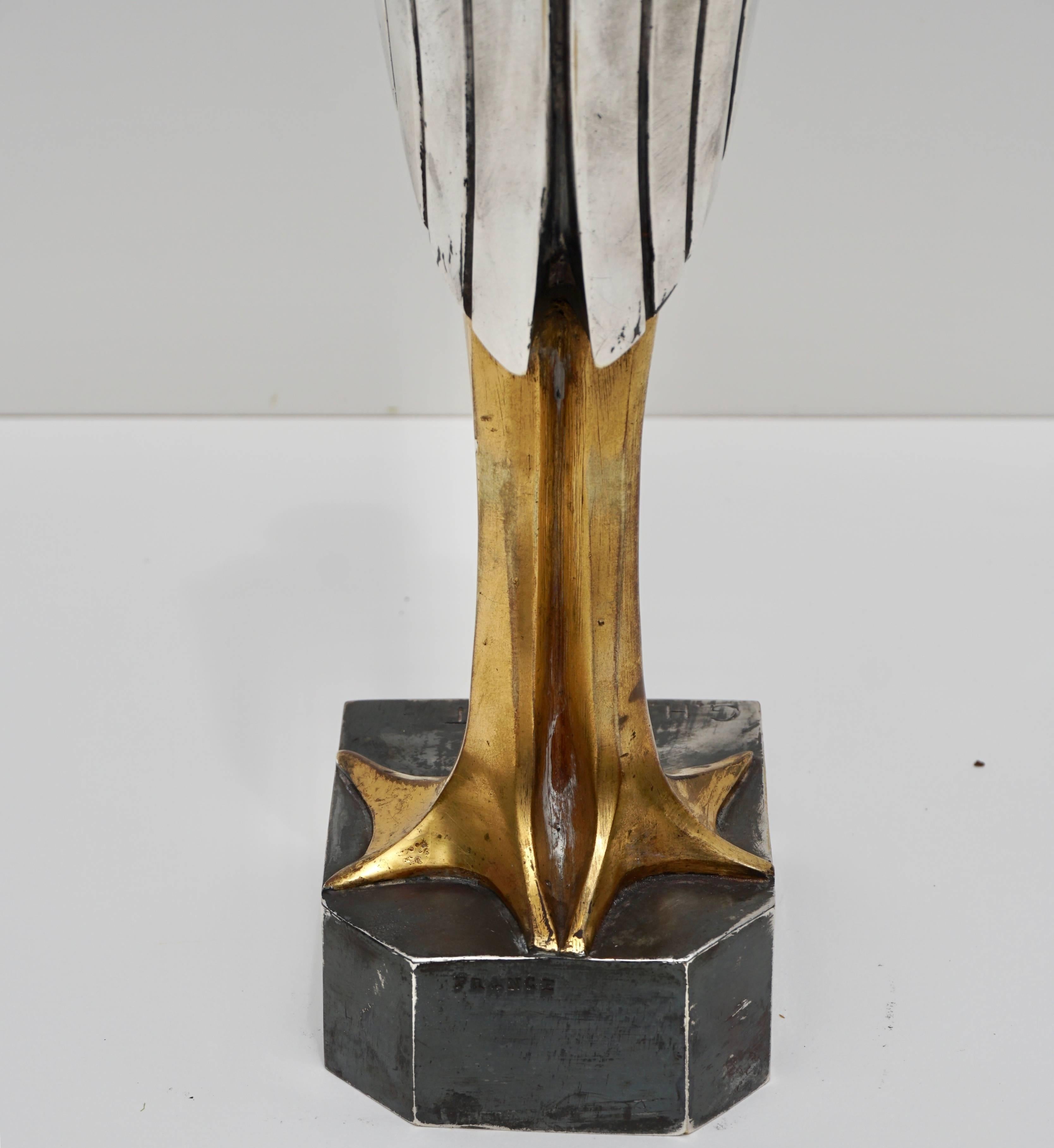 Georges H Laurent 'French, 20th Century' Art Deco Bronze Marabout, 1930 1