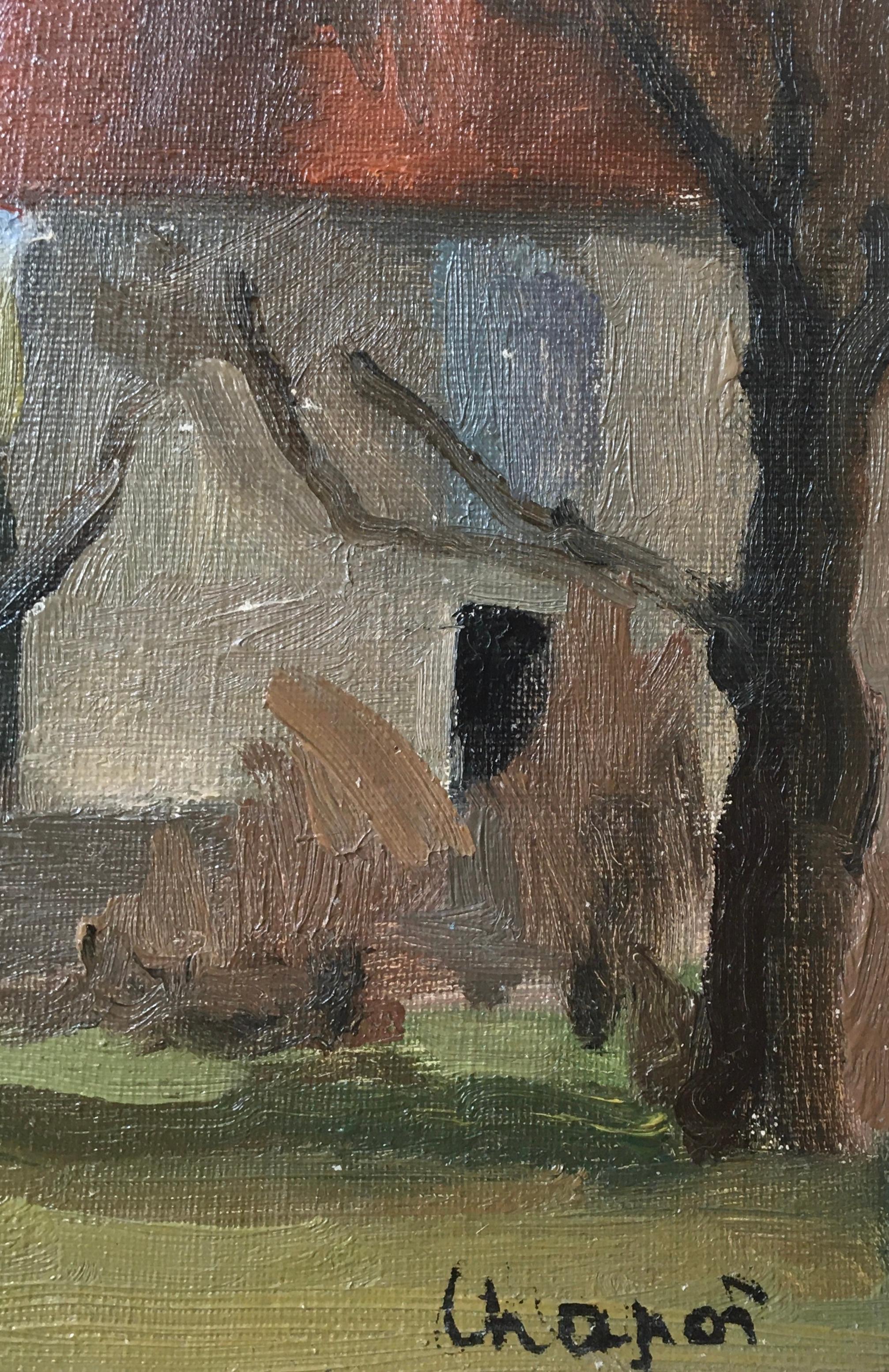 Landstraße (Grau), Landscape Painting, von Georges Henri Chapot