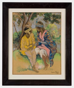Aziz et Aziza von Georges Manzana Pissarro - Figurative Kunst, Mischtechnik