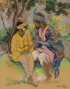 Aziz et Aziza von Georges Manzana Pissarro - Figurative Kunst, Mischtechnik