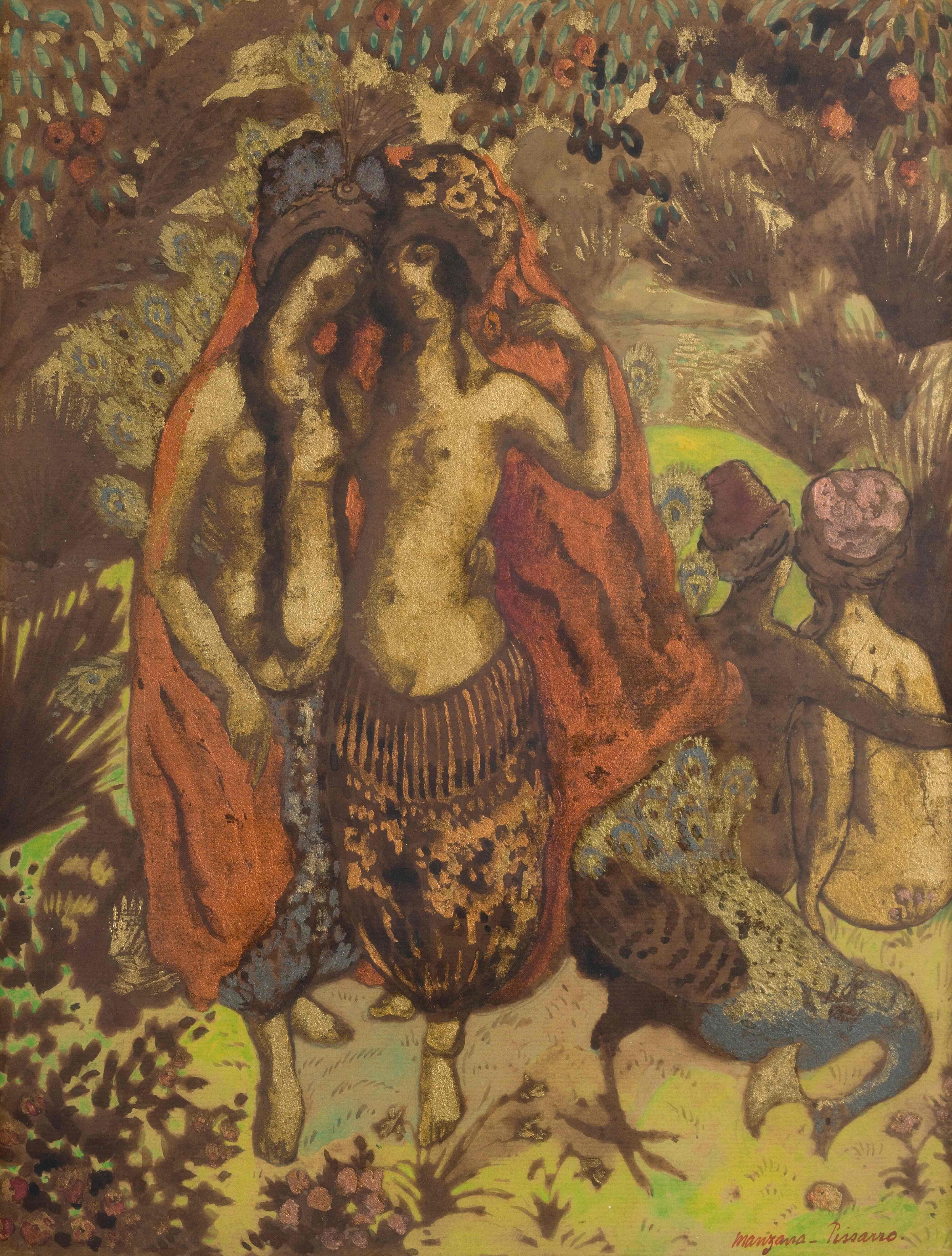 Les Orientales de Georges Manzana Pissarro - Technique mixte - Mixed Media Art de Georges Henri Manzana Pissarro
