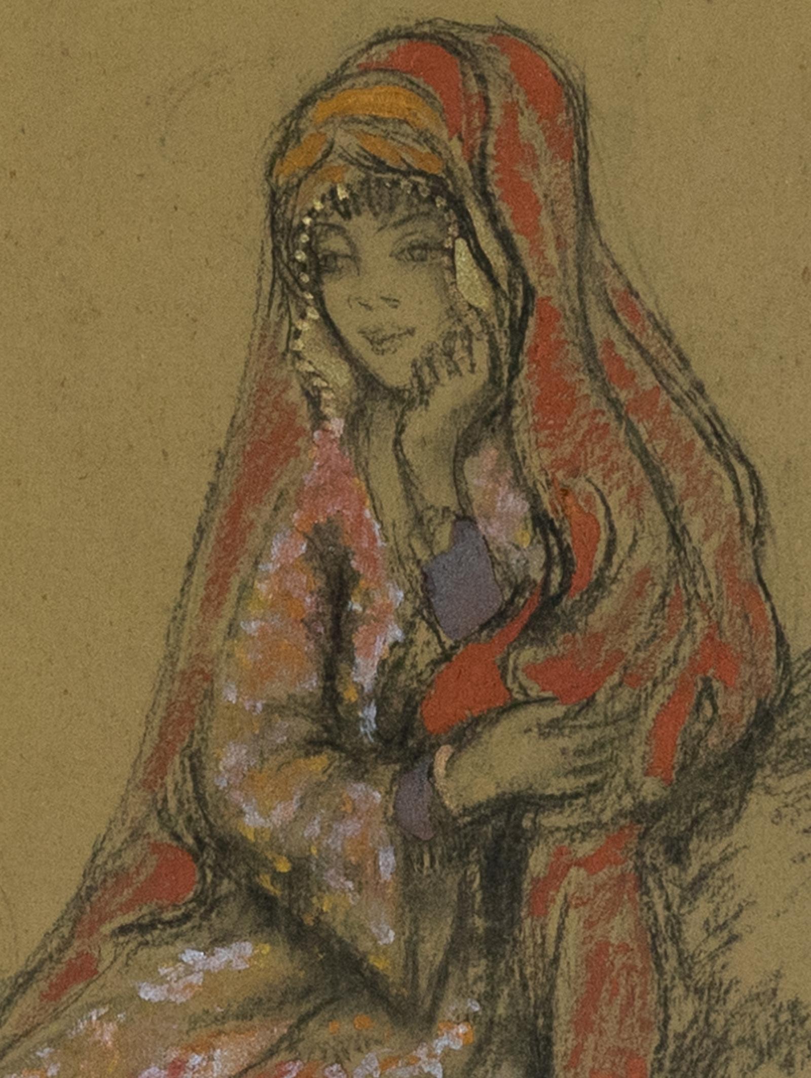 Young Morrocan Woman by Georges Manzana Pissarro - Mixed media, Oriental style 1