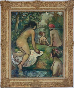 Baigneuses en Bord de Rivière by Georges Manzana Pissarro - Nude painting