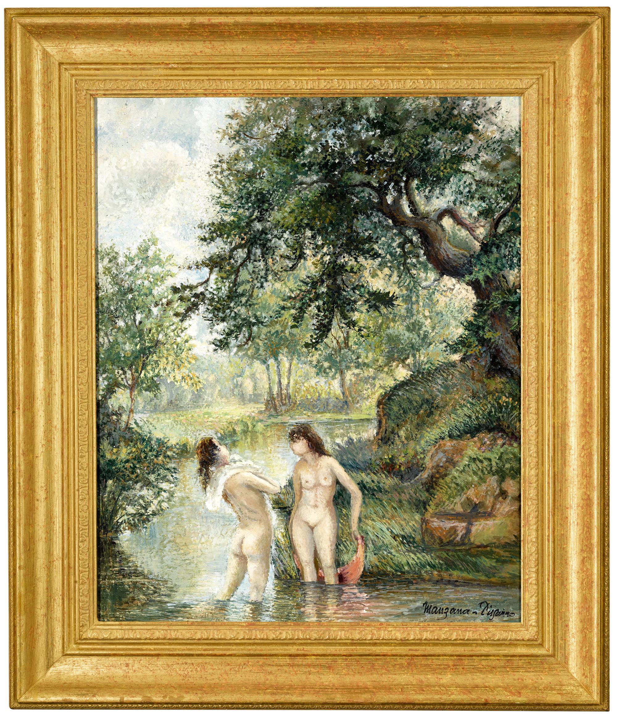 Bathers - Painting by Georges Henri Manzana Pissarro