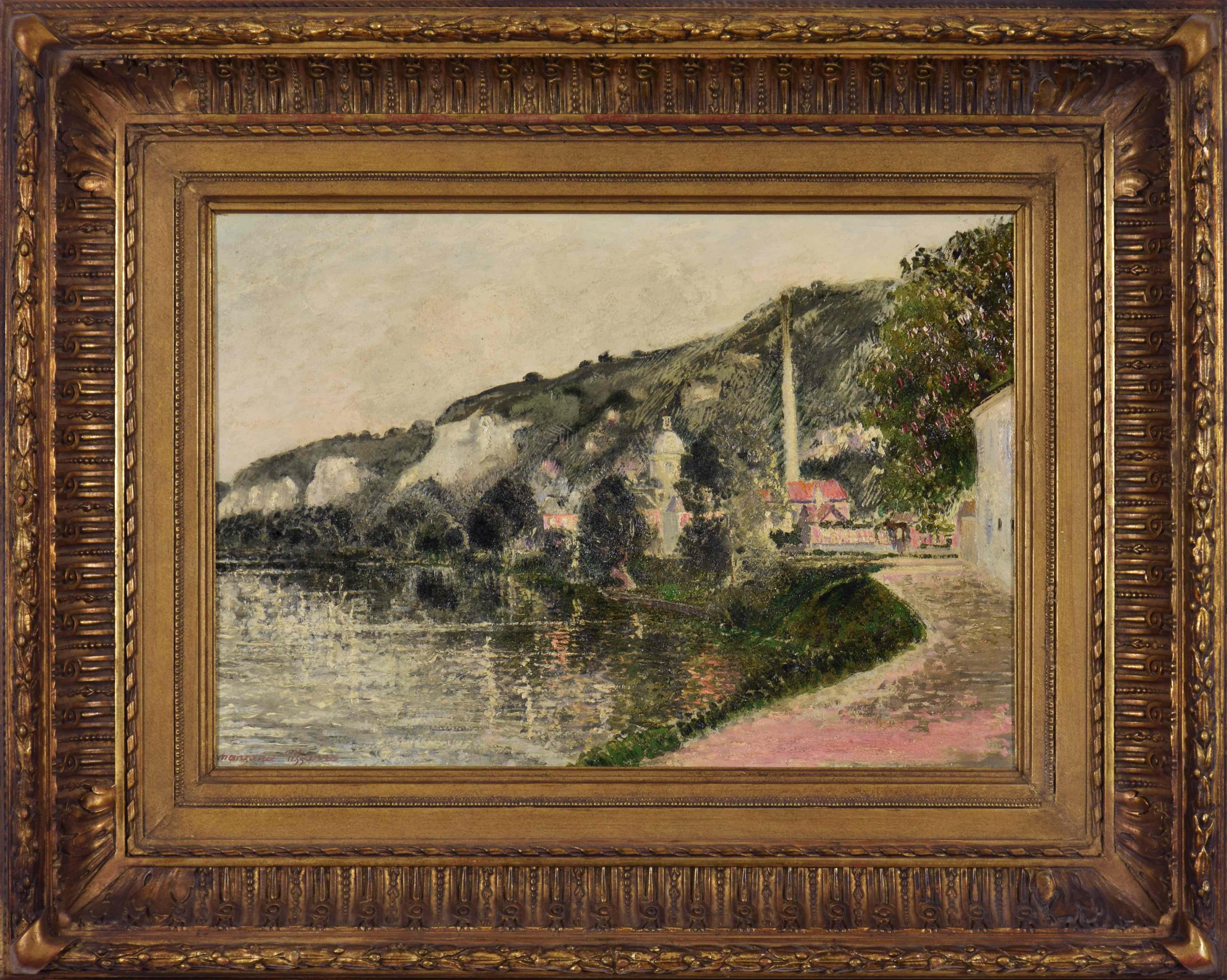 Brume et Soleil du Matin (Die Seine in Les Andelys) von Georges Manzana Pissarro – Painting von Georges Henri Manzana Pissarro
