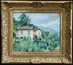 Carei – Menton – Ölgemälde, Haus in Berglandschaft von G H M Pissarro, 20. Jahrhundert