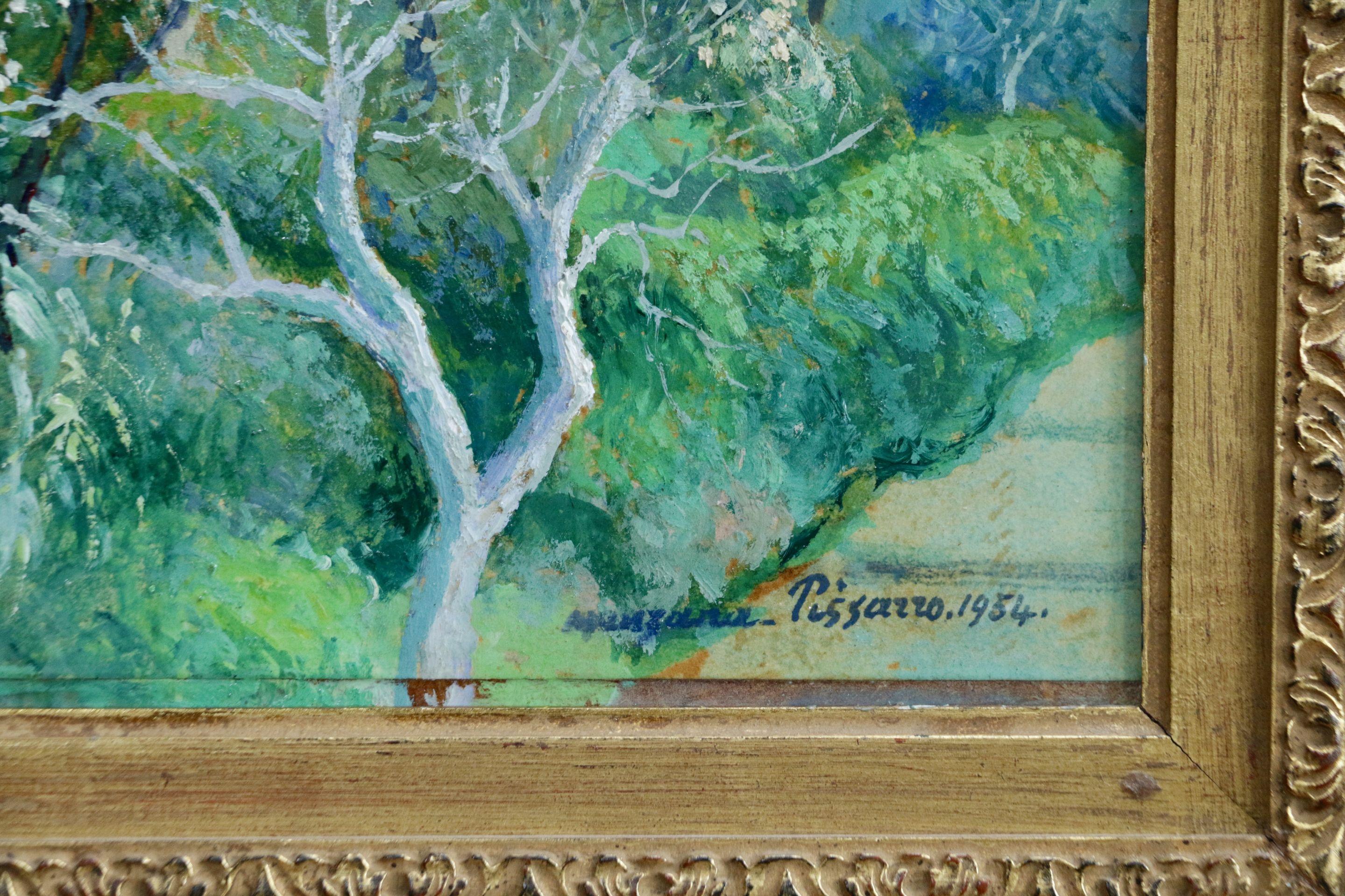 Carei – Menton – Ölgemälde, Haus in Berglandschaft von G H M Pissarro, 20. Jahrhundert 2